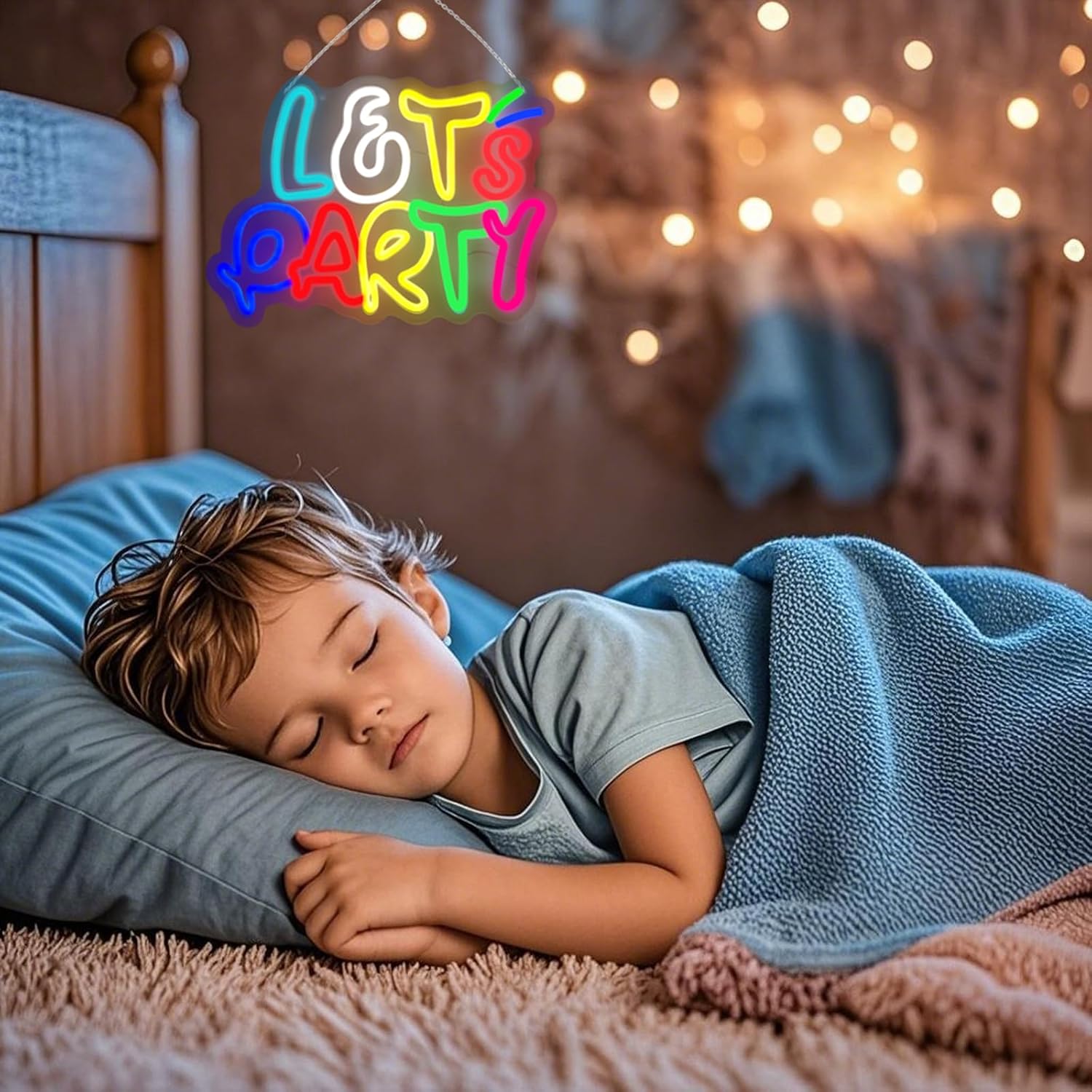 Let's Party Neon Sign for Wall Decor with Dimmable and USB Power,Multicolor LED Light up Sign,Party signs Perfect for Birthday,Bachelorette Parties,Game Room,Bar Lighting,gifts,size:14.17*10.32In - Image 7