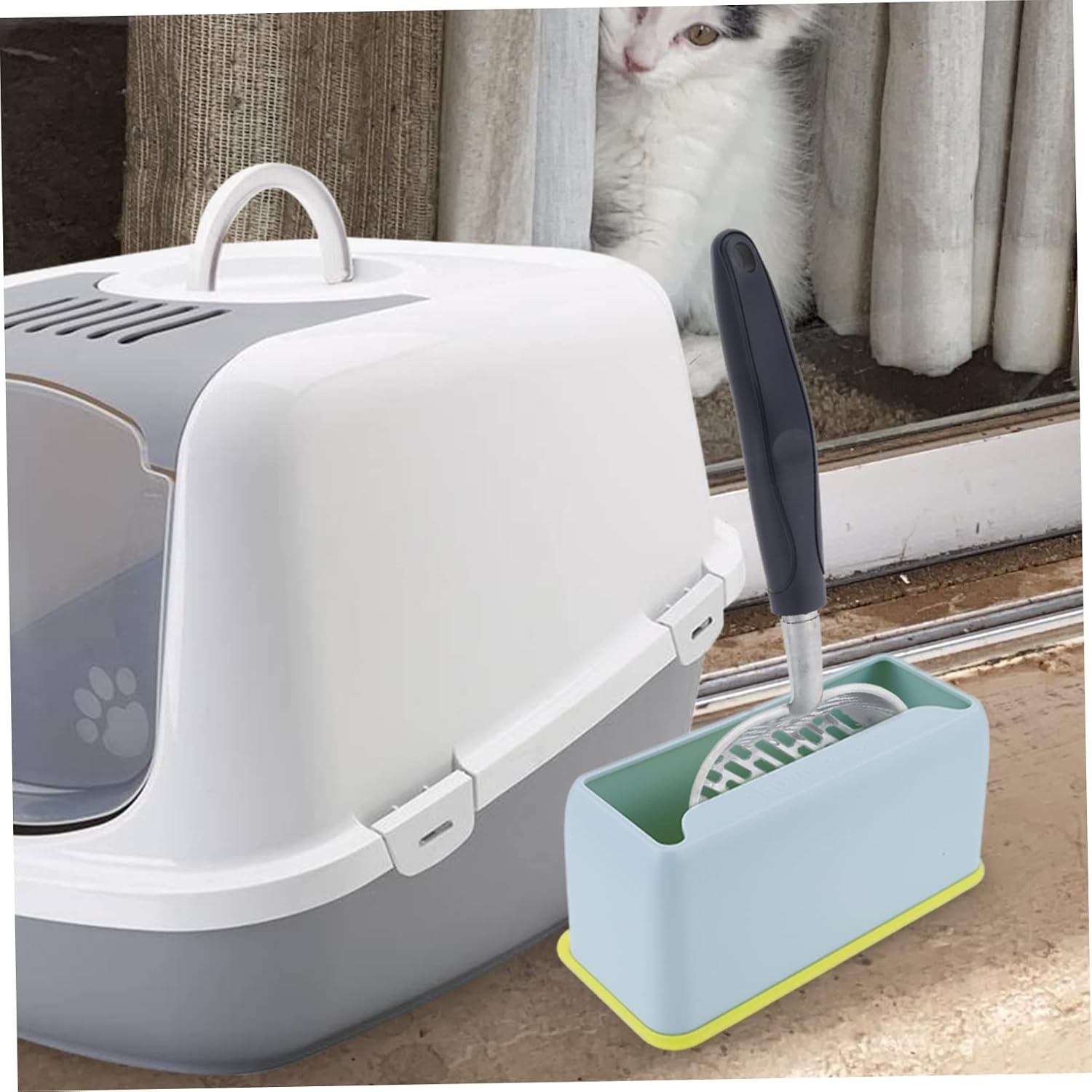 COLLBATH 2pcs Wear-Resistant Scoop Stand for Cat Litter Plastic Holder Keeps Floors Easy to Rinse for Litter Scoop Storage for Cat Owners