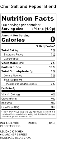 Miniatura 2 de Lemond Kitchen Mezcla gourmet de sal y pimienta, mezcla de sal y sal de cocina, perfecta para carnes, mariscos, verduras, 6 onzas