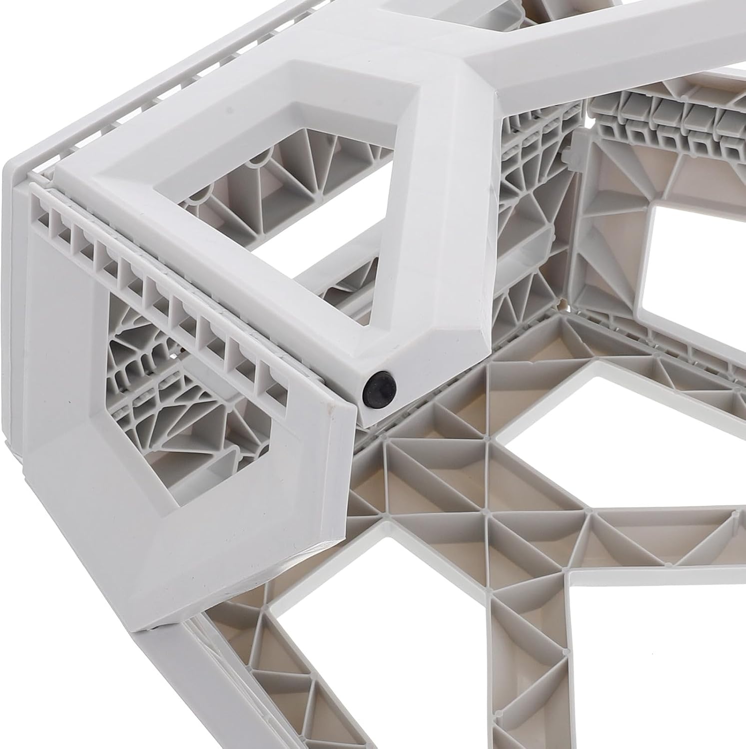 Portable Folding Camp Stool Small Foldable Step Stool Lightweight Plastic Outdoor Fishing and Camping Seat for Adults and Ivory White