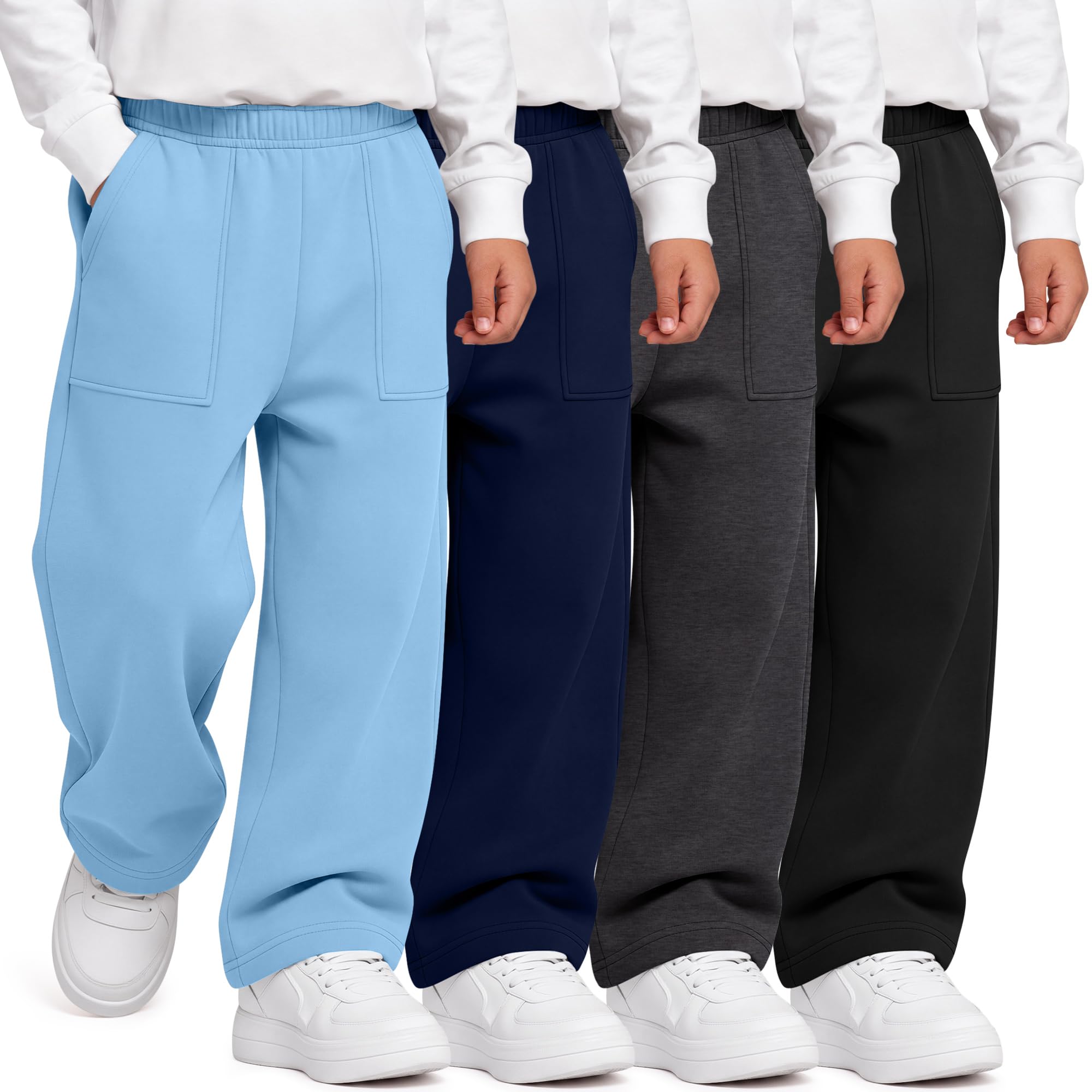 4 Pack Toddler Boys Wide Leg Baggy Sweatpants