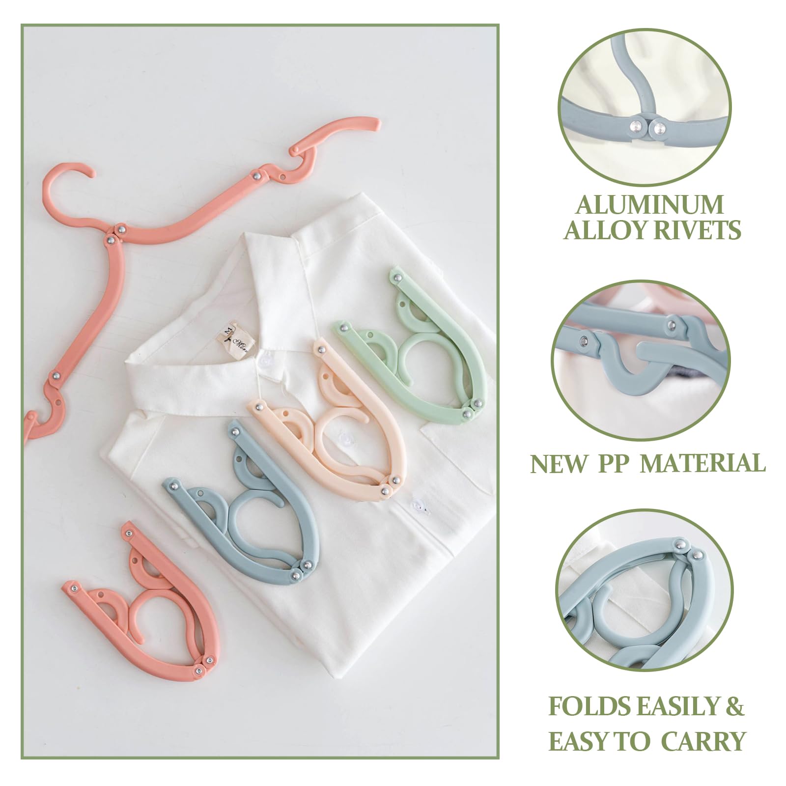Portable Travel Hangers, 20 PCS Portable Clothes Hangers Save Space - Image 3