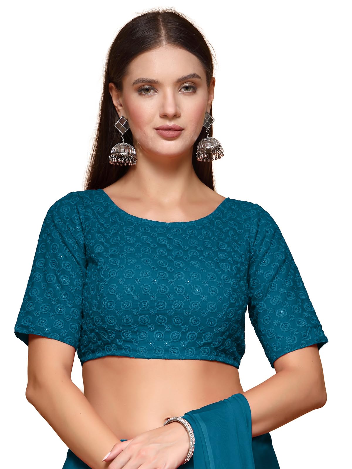 Oomph! Readymade Blouse For Women, Cotton, Boat Neck, Rbbl588
