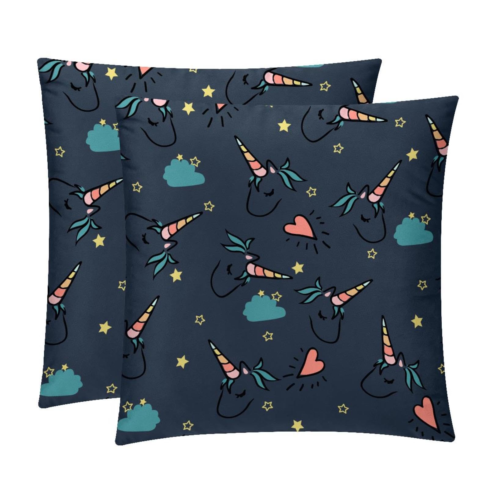 TDGKPZ Cloud Unicorn Throw Pillow Covers 2 Pack Pillowcases Soft Cozy Pillow Cases For Couch Bed Sofa 50x50cm