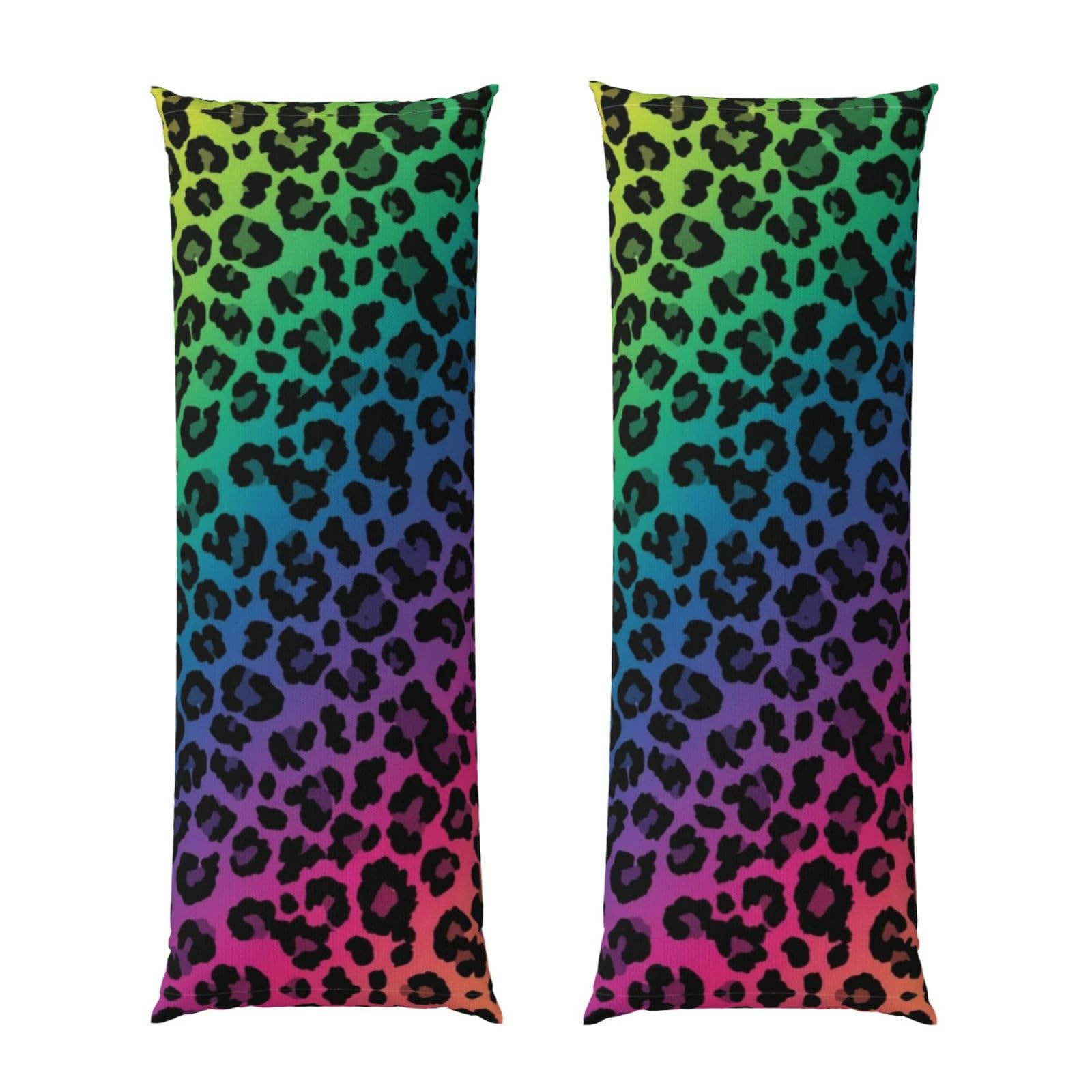 Long Pillow Cover 20x54 Inch, Rainbow Colorful Cheetah Leopard Print, Premium Quality Body Pillowcase with Hidden Zipper, Soft Breathable for Men Women Bed Sofa