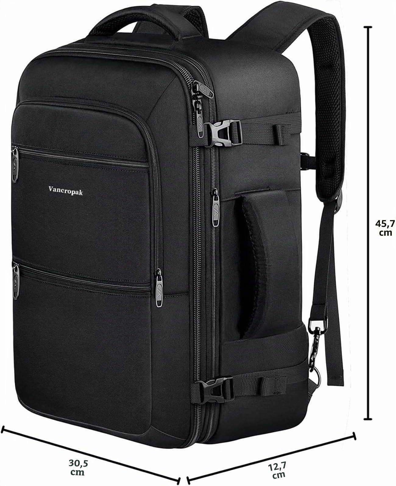 Vancropak Mochila Viaje 30L Expansible