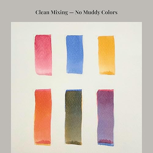 Miniatura 5 de Juego de pintura de acuarela – 24 colores vibrantes en tubos de 0.4 fl oz, pinturas de acuarela altamente pigmentadas y no tóxicas para