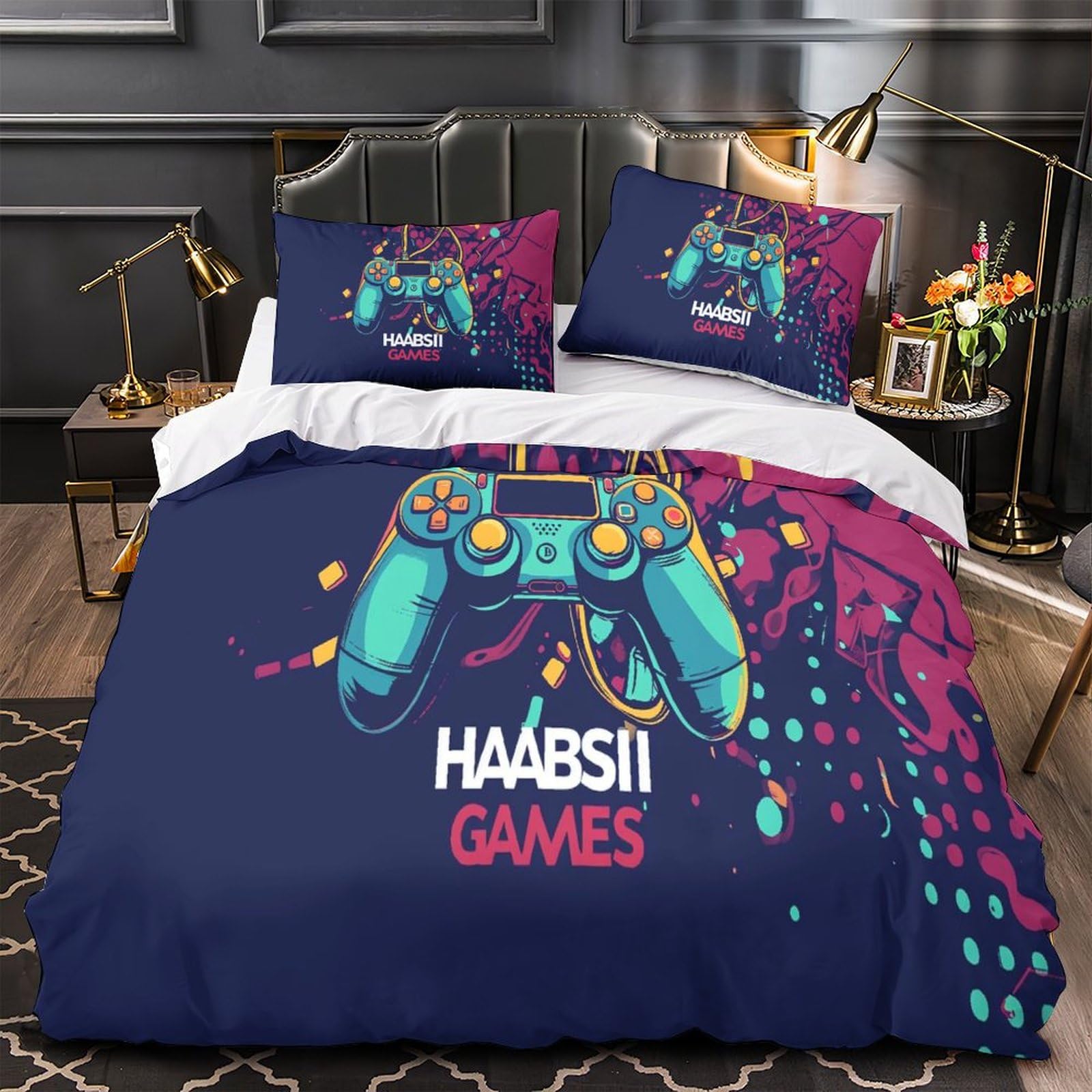 Housse de couette respirante manette de jeu 3D contre la transpiration 200x200