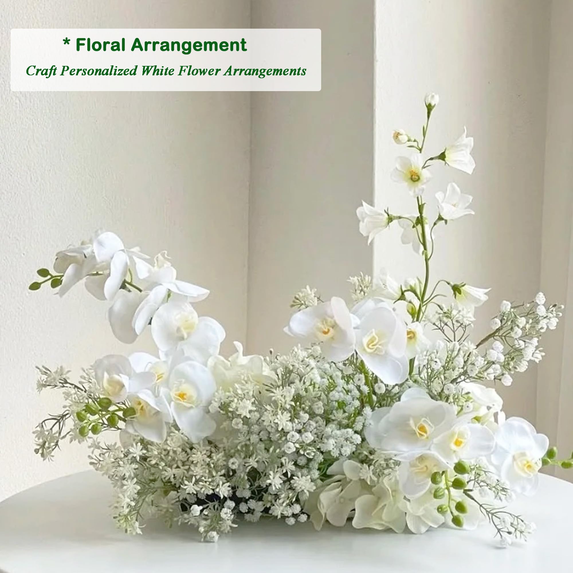 54 flores artificiales de aliento de bebé, a granel, 20.5 pulgadas de largo, flores artificiales de Gypsophila, aliento de bebé, para ramos florales, boda, fiesta, hogar, decoración de