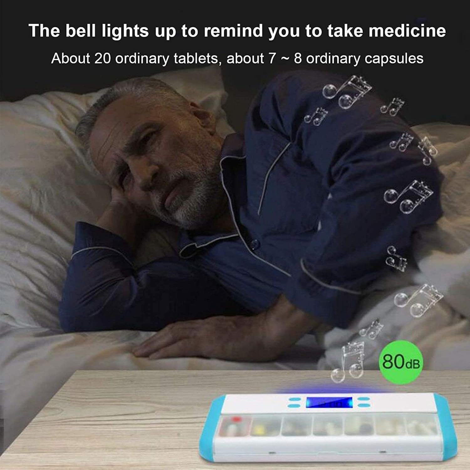 Genérico Pastillero Inteligente con 7 Recordatorios De Alarma | Fabricado Con Pp Apto Para Uso Alimentario, Adecuado Para Pacientes Con Parkinson (Brown)