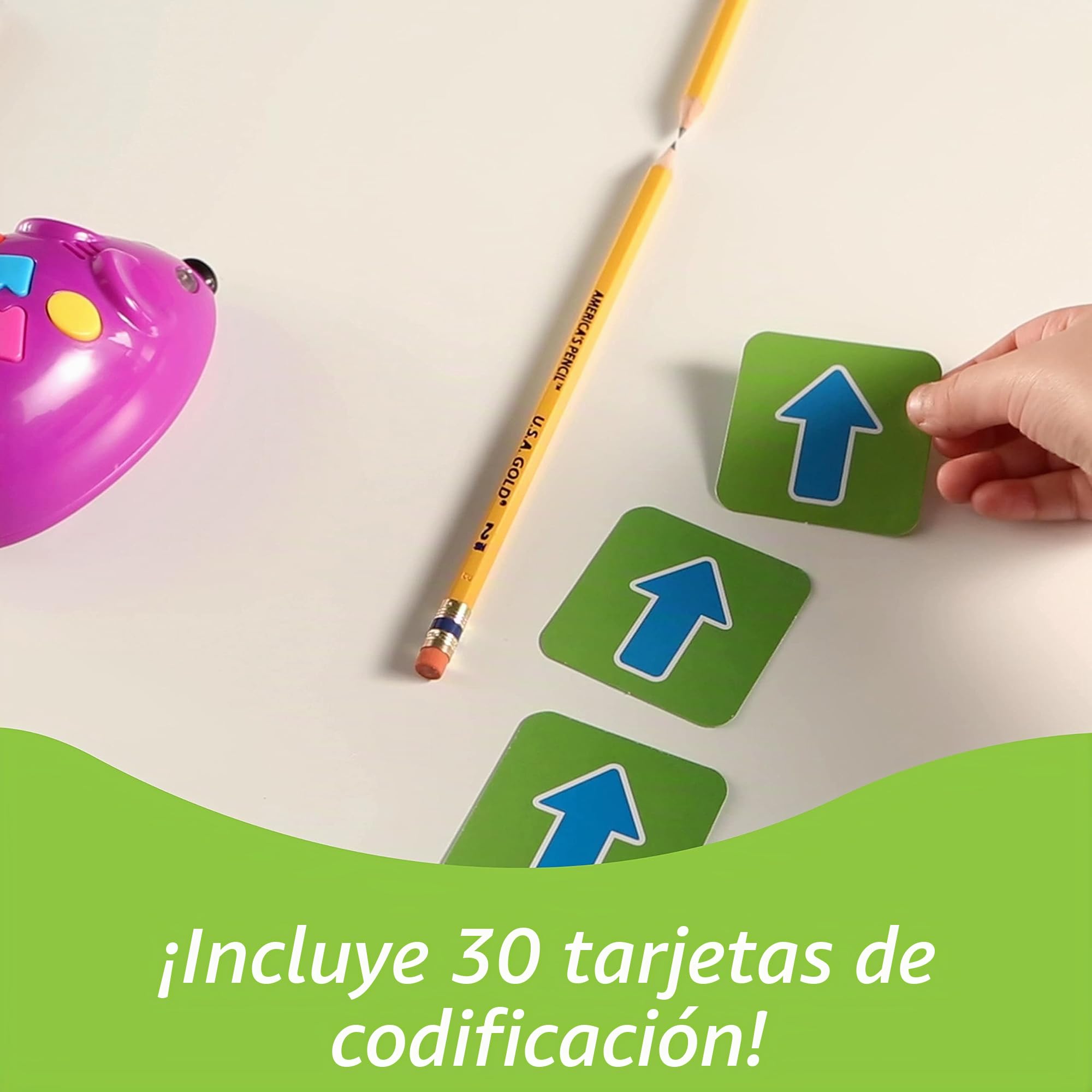 Learning Resources Code & Go Robot Mouse, Juguete Stem programable para niños 4-8 años, Incluye Tarjetas de codificación y Laberinto Educativo