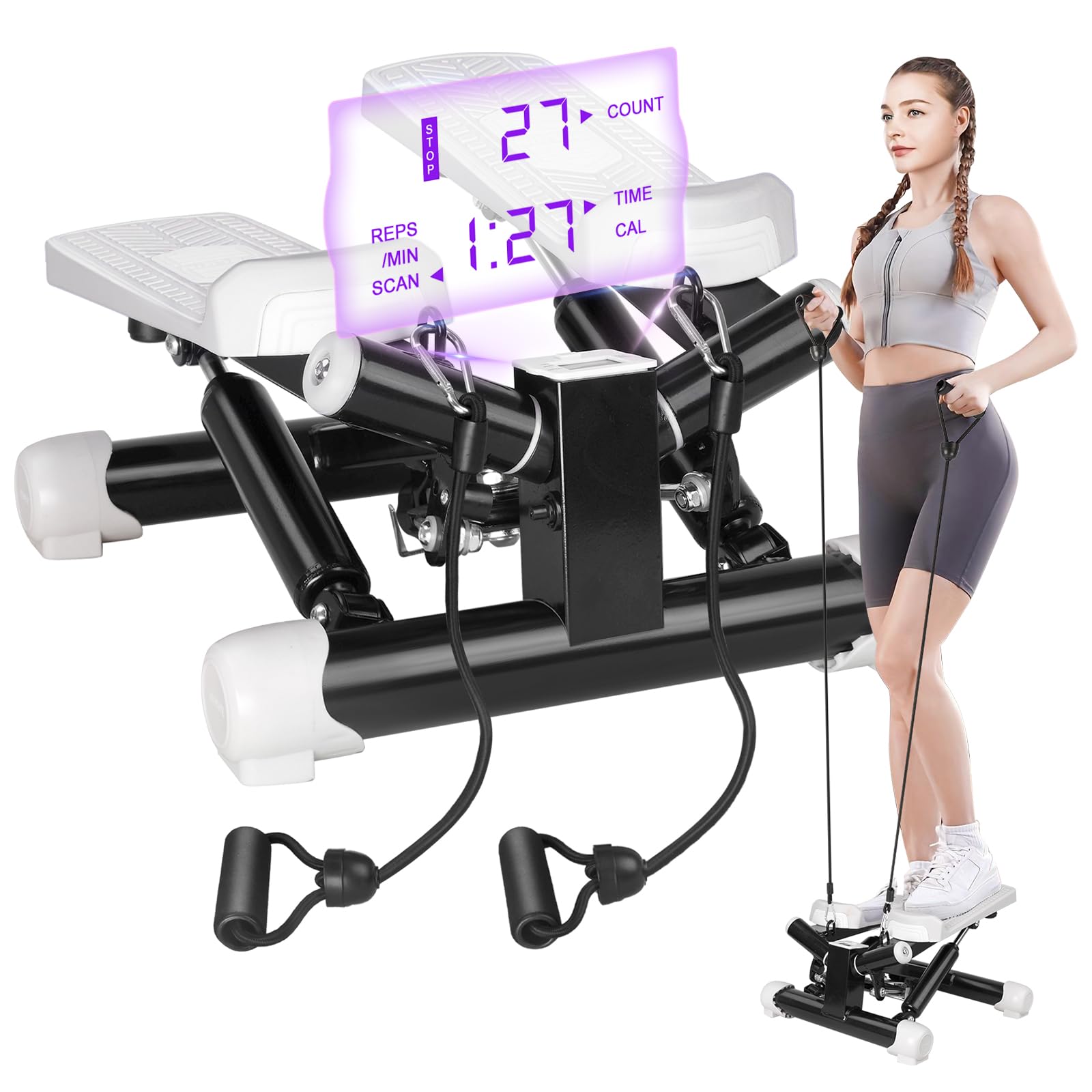 【在庫処分】Pejevir 健康ステッパー 足踏み トレーニングバンド付き 踏み Amazon | Pejevir 健康ステッパー 足踏み トレーニングバンド