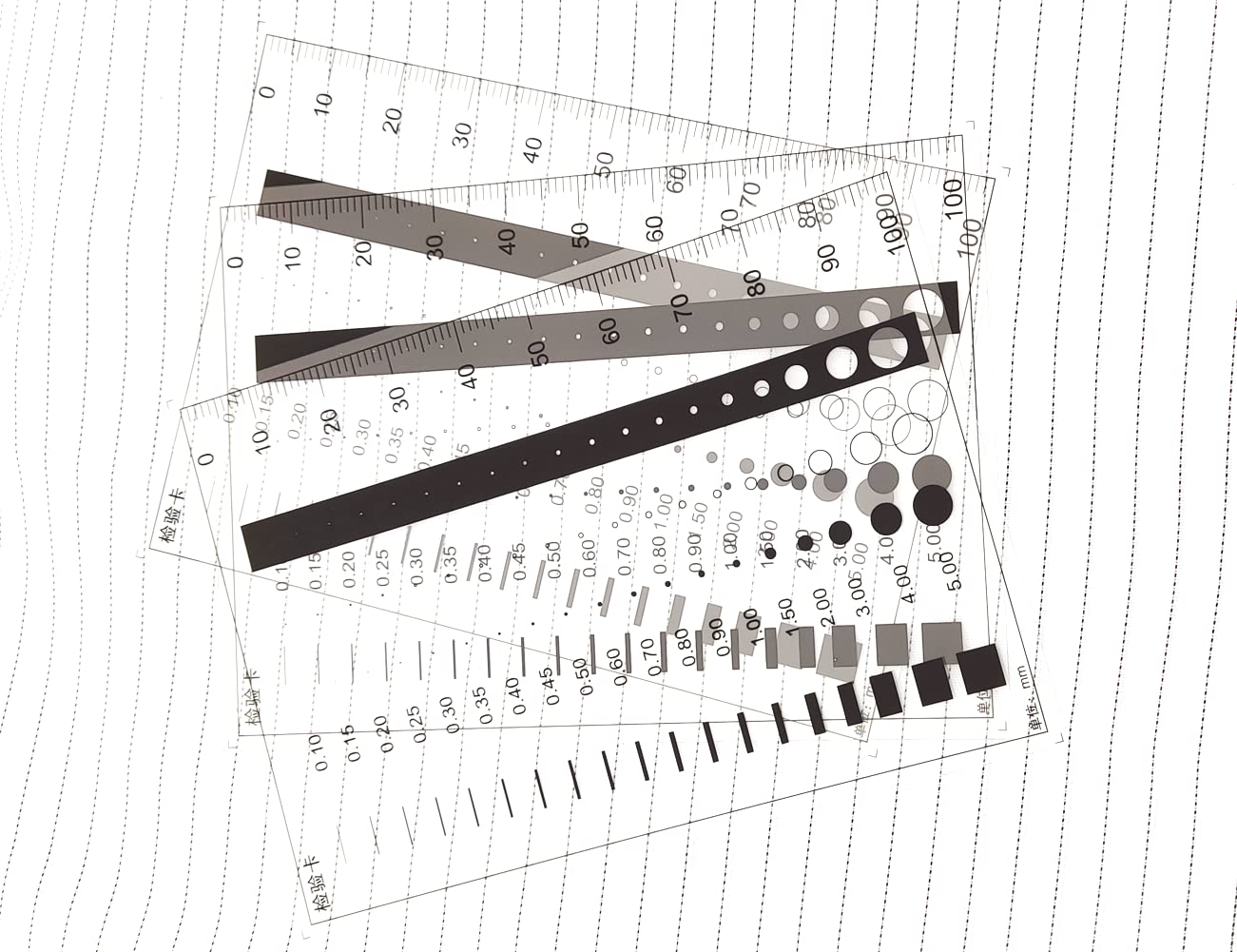 Flaw SEC Size Estimation Chart Dirt Test Gauge for Dot and Line Defects Measuring (5)