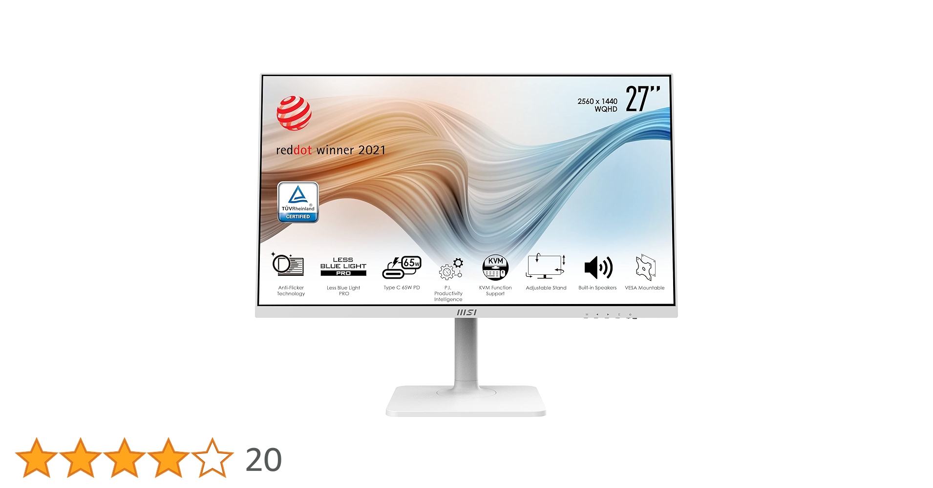 MSI Modern MD272QPW 27 Inch WQHD Office Monitor - 2560 x