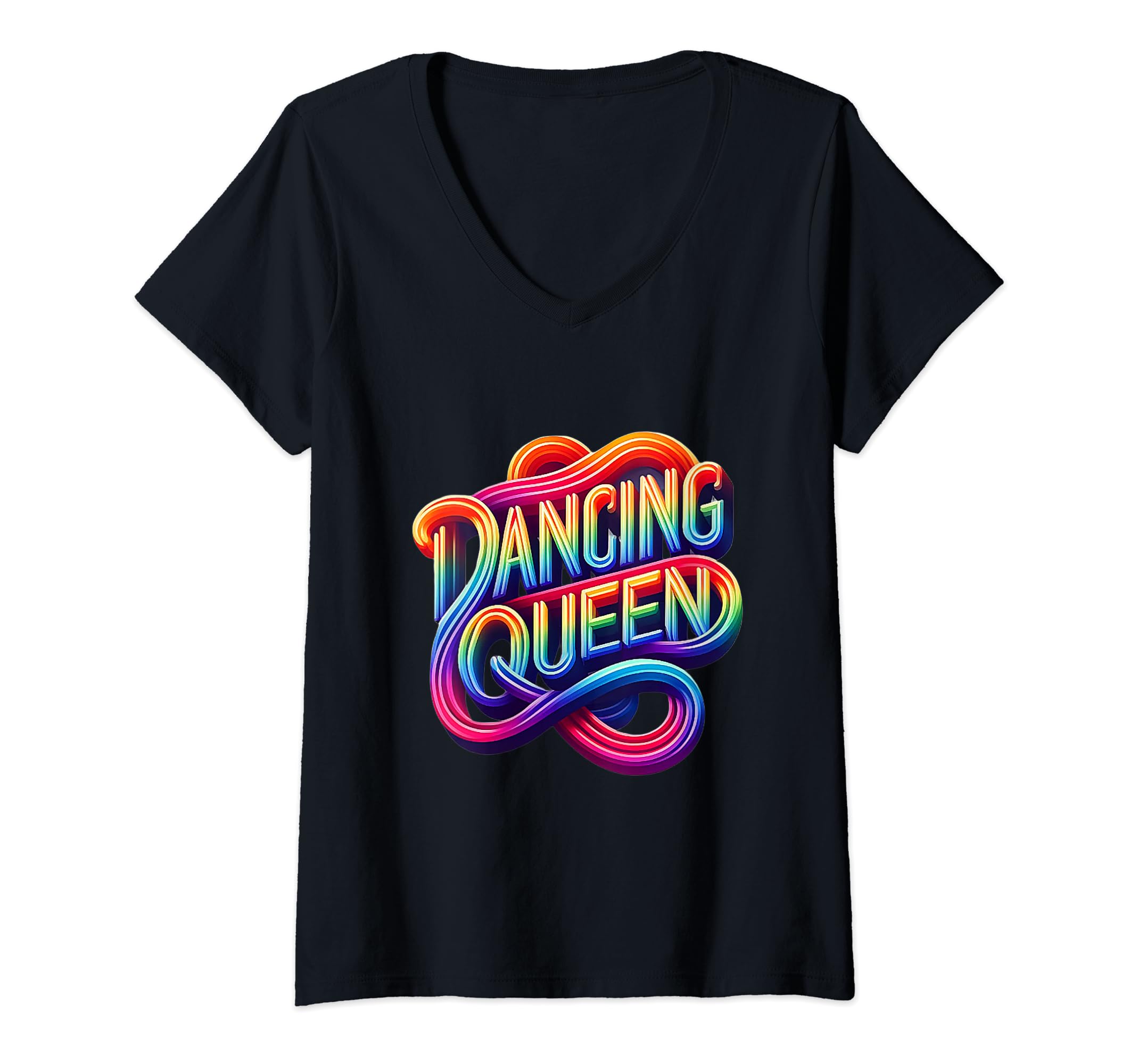 Dancing Queen Retro Disco DesignWomens Dancing Queen Retro Disco Design V-Neck T-Shirt