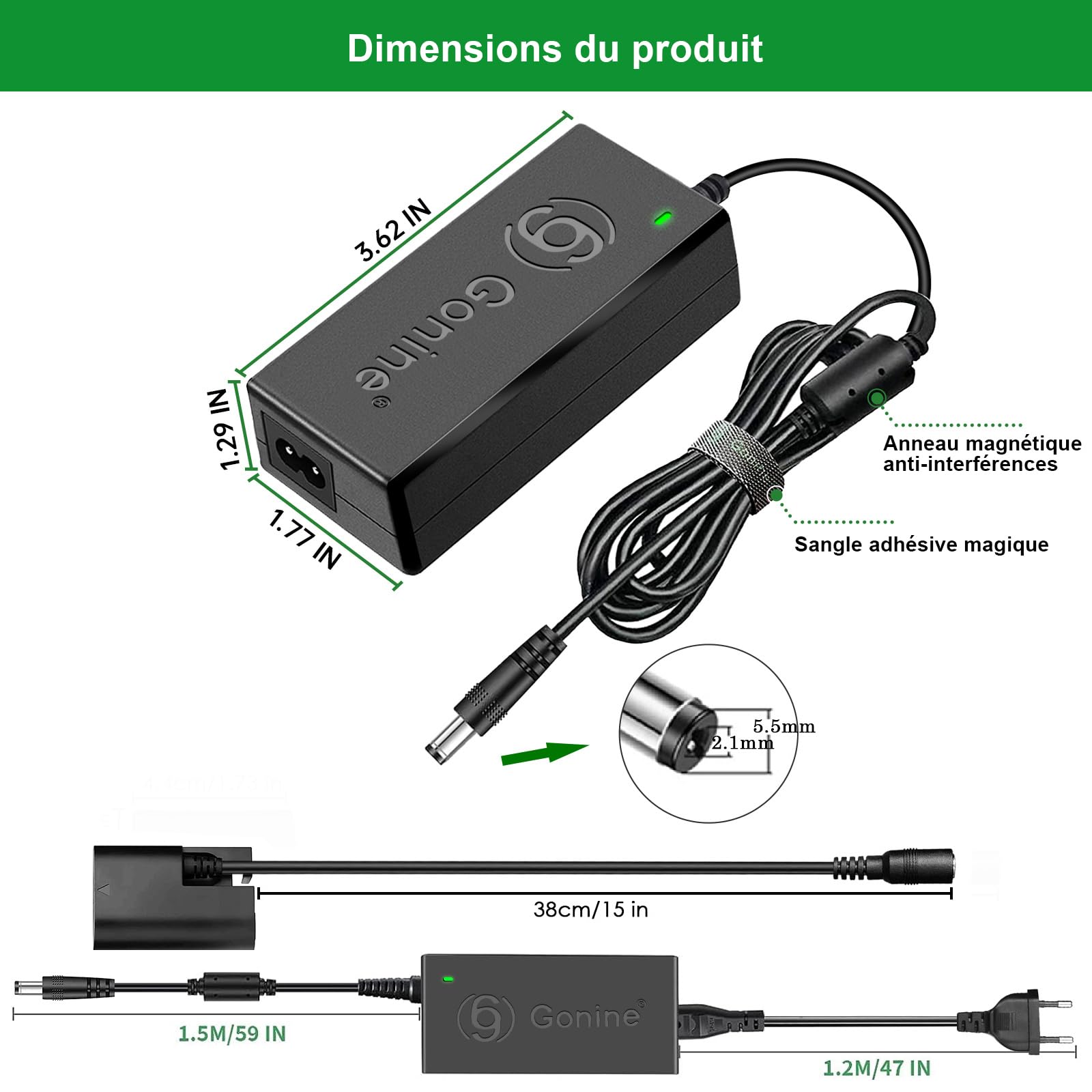 ACK-E6 Chargeur de rechange pour appareil photo reflex numérique Canon EOS 70D 7D, EOS 60D 6D, EOS 5D Mark II, EOS 5DS, EOS 5DS-R avec puce intelligente entièrement décodée