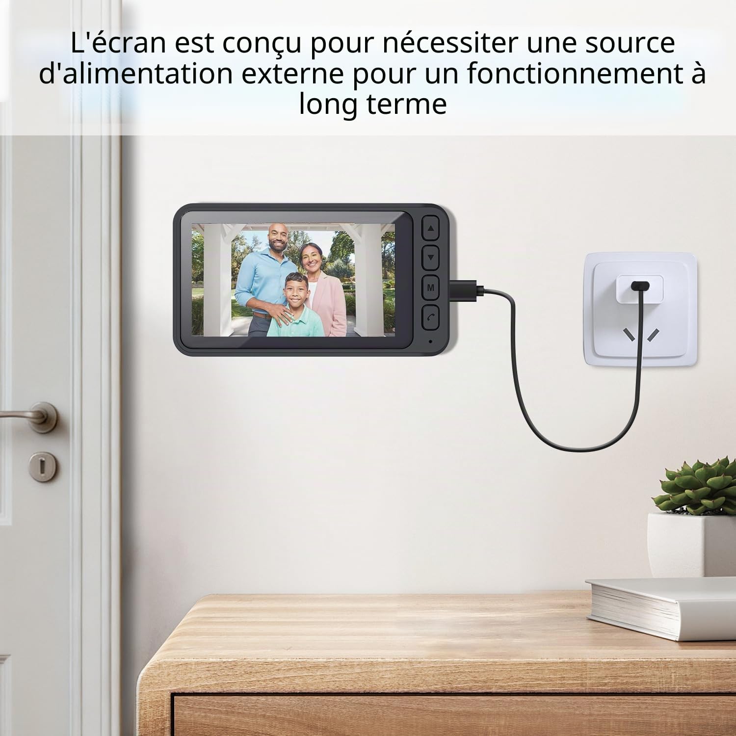 TKMARS Sonnette sans Fil avec Caméra et Écran IPS 4.5 HD, Interphone Vidéo Audio Bidirectionnel Longue Portée de Transmission, Visiophone sans WiFi ni Application, Vision Nocturne