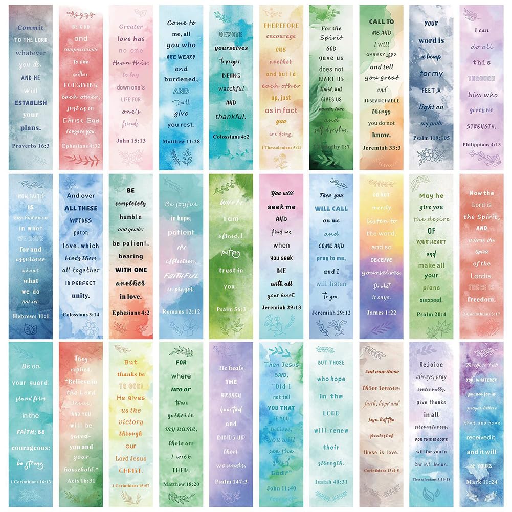 Bible Motivational Bookmarks |30Pcs Christian Inspirational Page-Markers