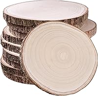 Vista 7 de 10 piezas de rodajas de madera de Paulownia natural de 8-9 pulgadas, rodajas de madera para centros de mesa y decoraciones de mesa, rondas sin