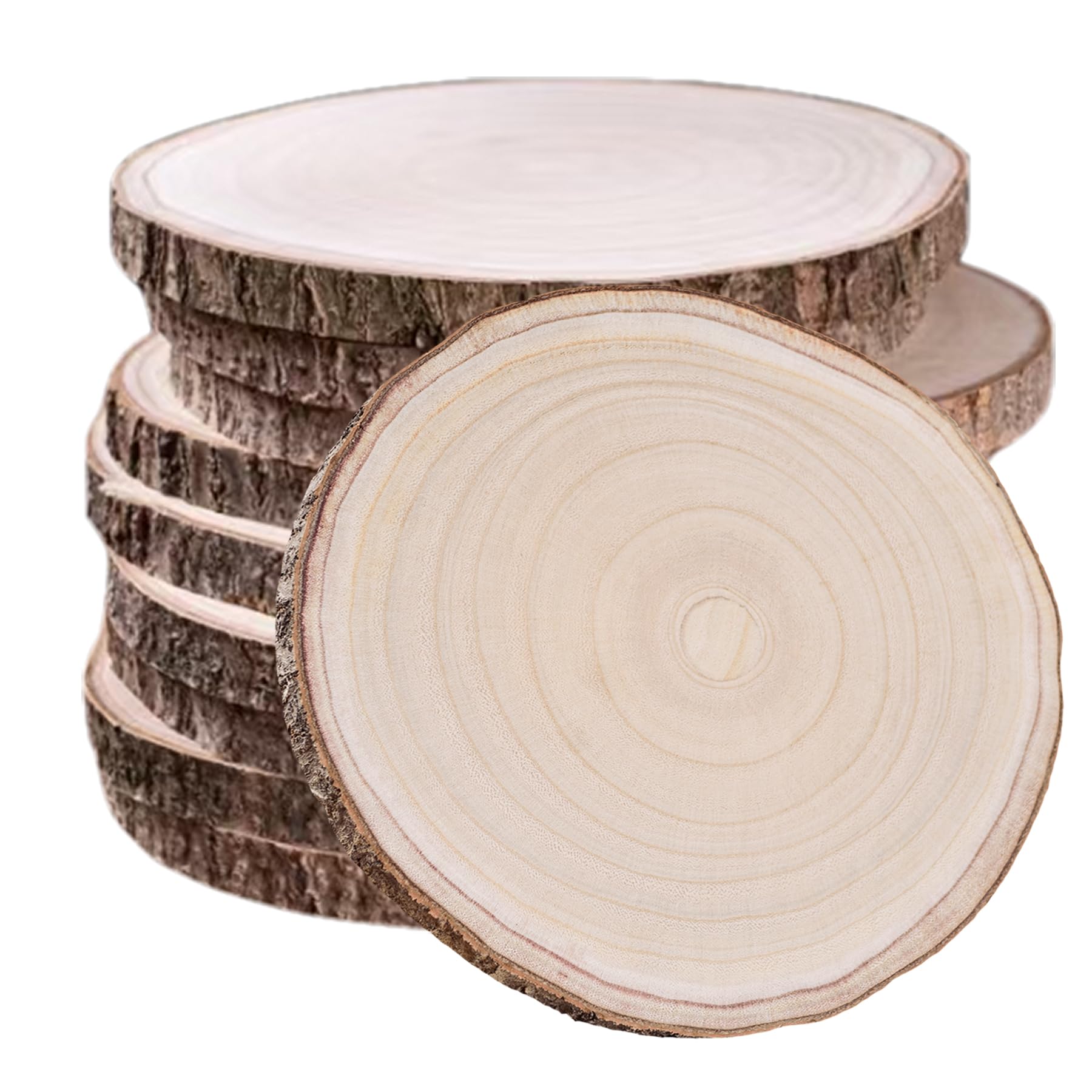 Ninekong 10-Pack 12-13 Inch Paulownia Wood Slices