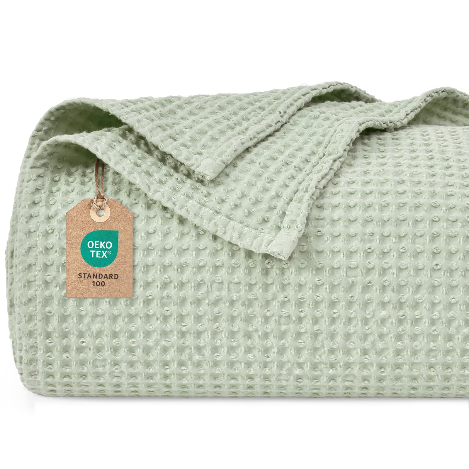 PHF 100% Baumwolle Waffel Kuscheldecke, Vielseitige Leichte Wohndecke