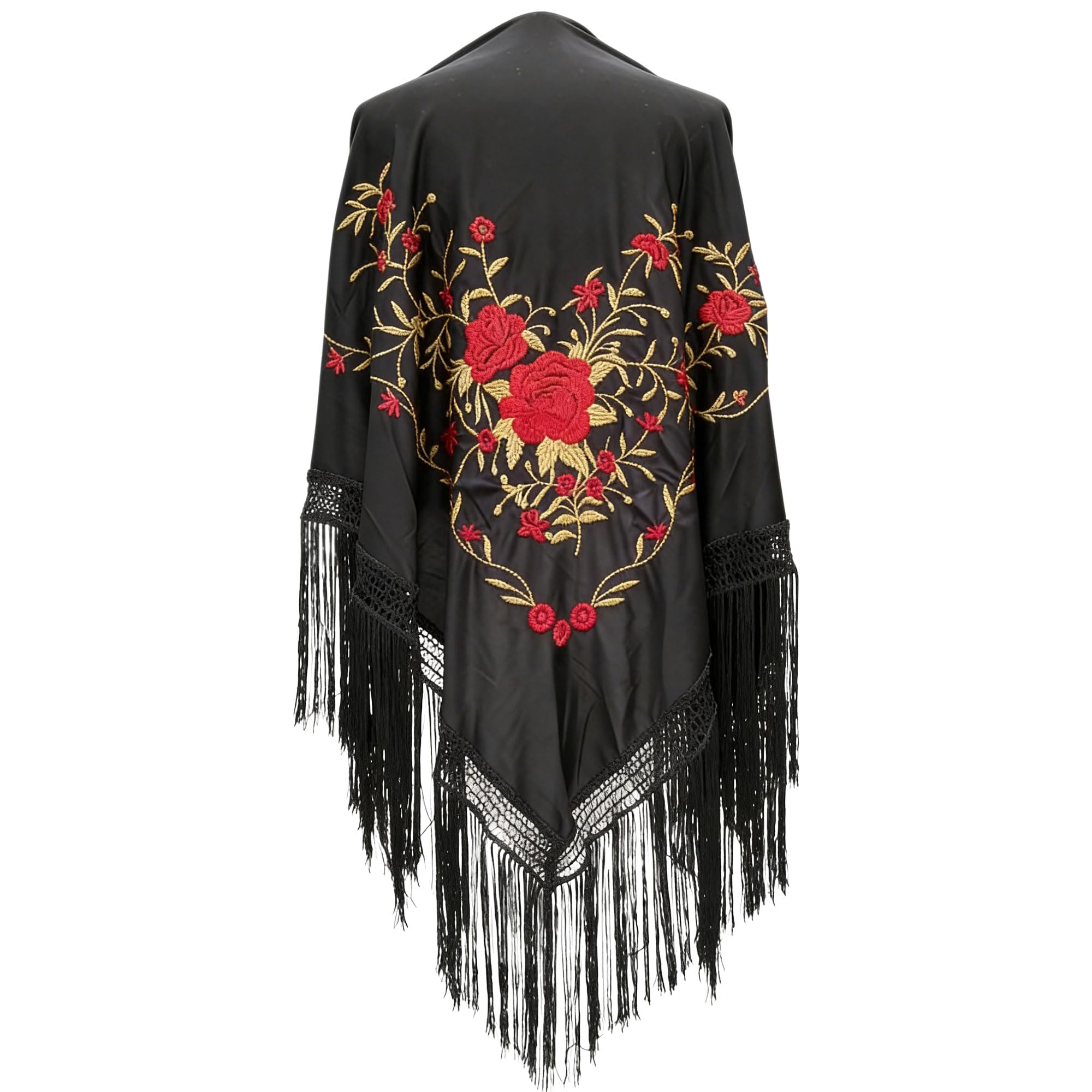 Wildarms Mantón de Sevillana Bordado con Flecos para Flamenco Feria Disfraz Baile Tradicional Mujer — view 26