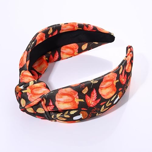 Miniatura 2 de NVENF Diadema para Halloween, Navidad, Acción de Gracias, Año Nuevo, accesorios para mujer, con estampado de calabaza, fantasma, caramelo, maíz,