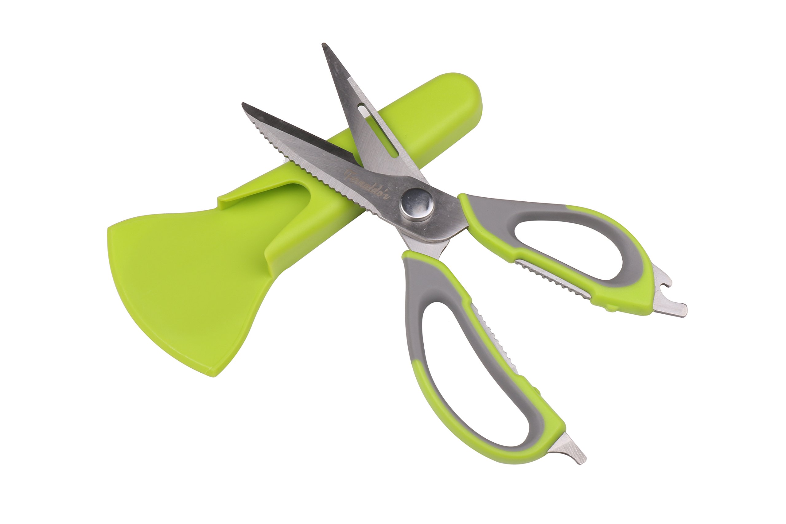 Multifunctional Kitchen Scissors Heavy Duty - Stainless Steel Comes Apart Easily, Dishwasher Safe. Sharp Food & Utility Shears For Herbs, Poultry, Meat, Fish, Pizza & Vegetables