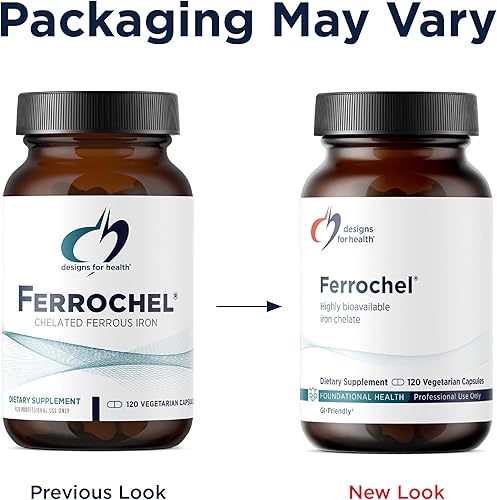 Vista 4 de Designs for Health Iron – Vital for Energy Production, Immune & Brain Health, High Absorption Ferrochel Chelated Iron for Women & Men as Ferrous