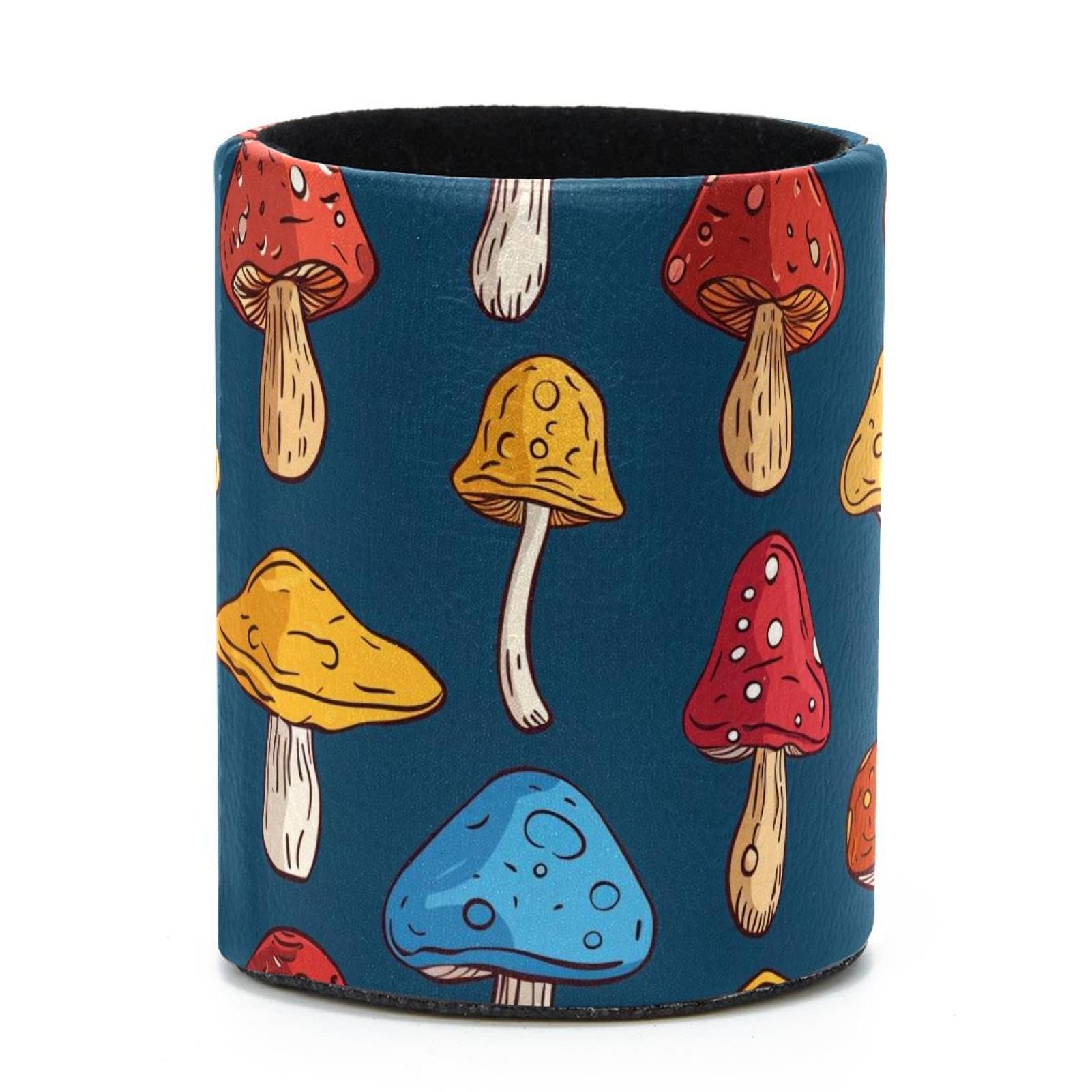 VAPOKF Round Pencil Holders for Desk, Cartoon Mushroom Pen Holders Pen Pot Makeup Brushes Storage Desktop Stationery Supplies Organiser for Home Office