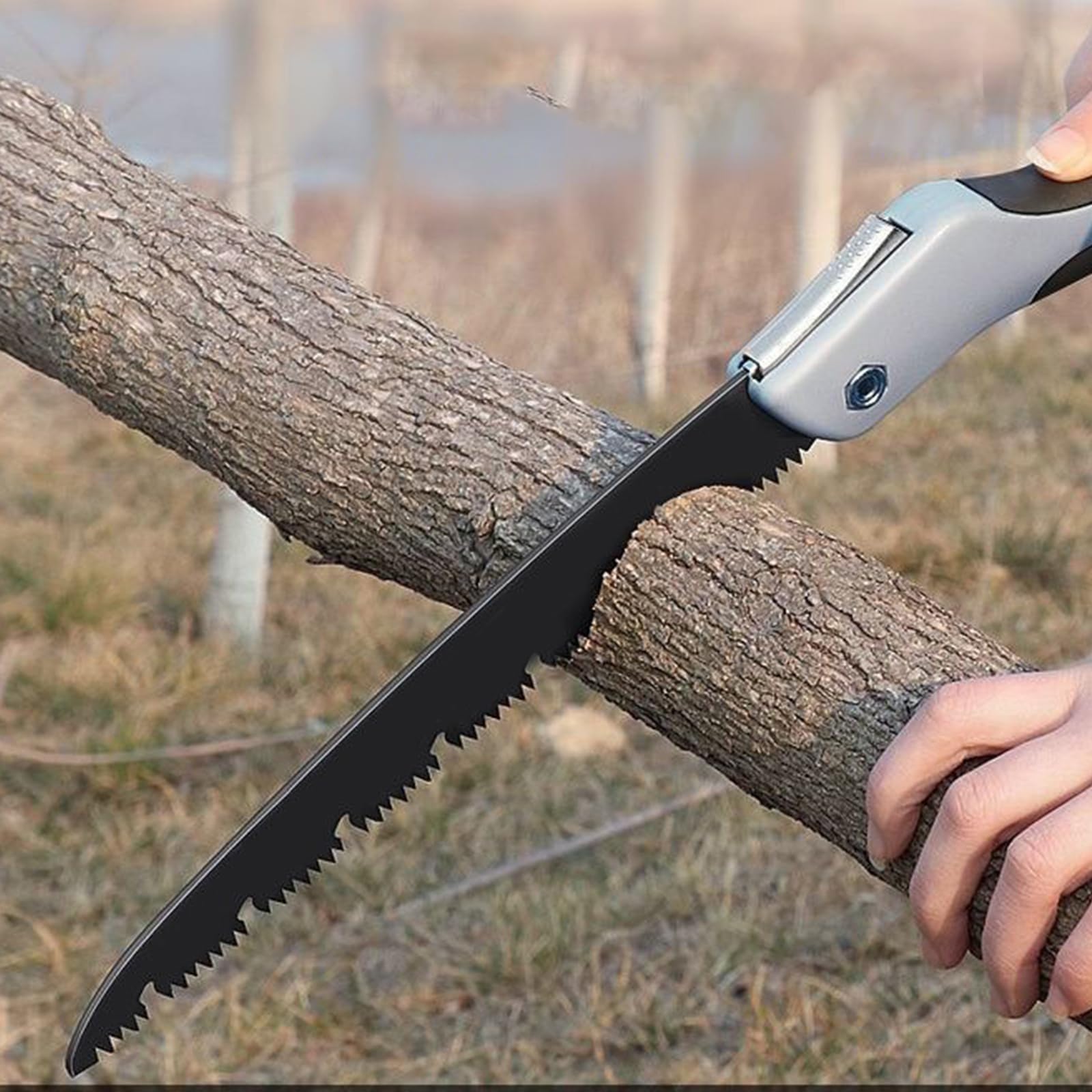 Scie pliante multifonction avec fermeture de sécurité, scie à main, scie pliante multifonction pour jardin, verre, carrelage, bois, métal, plastique, longueur de la lame de scie : 21 cm