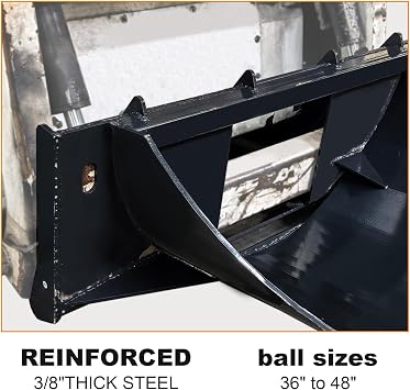 Skid Steer attachments Economy Series Stump Bucket Attachment, Universal Skid Steer Quick Tach, Serrated Leading Edge, Tree Scoop Digger for Removing Smaller Tree Stumps and Light Duty Ripping Roots