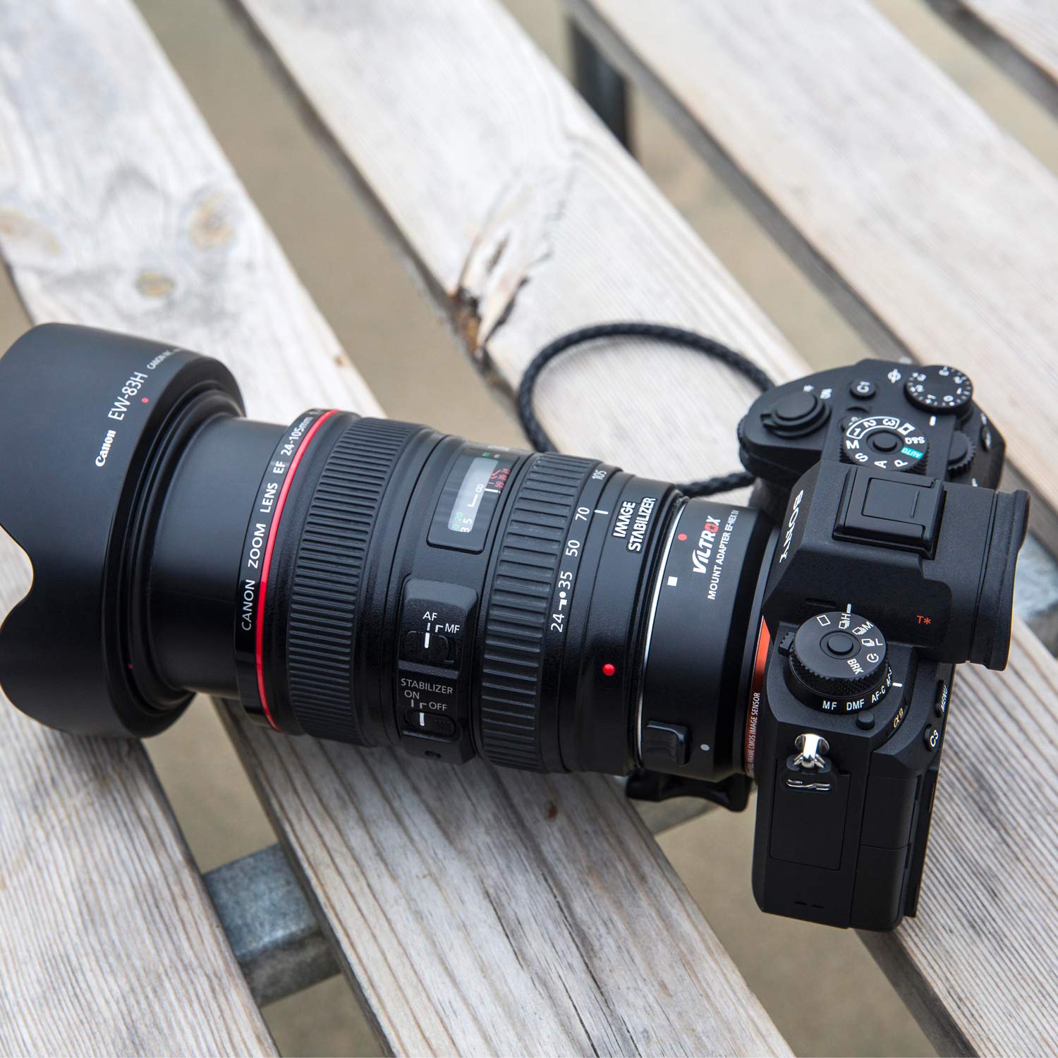 VILTROX EF-NEX IV Adaptateur de Monture d'Objectif CDAF/PDAF EXIF Canon EF/EF-S vers Sony E-Mount A9 A7RIII A7RII A7III A7II A6300 A6500