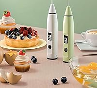 Vista 7 de Electric Rechargeable Drink Mixer for Matcha Greens Protein Hot Chocolate drinks Egg Beater for Baking 3 Speed Immersion Blender (Blueish Green)