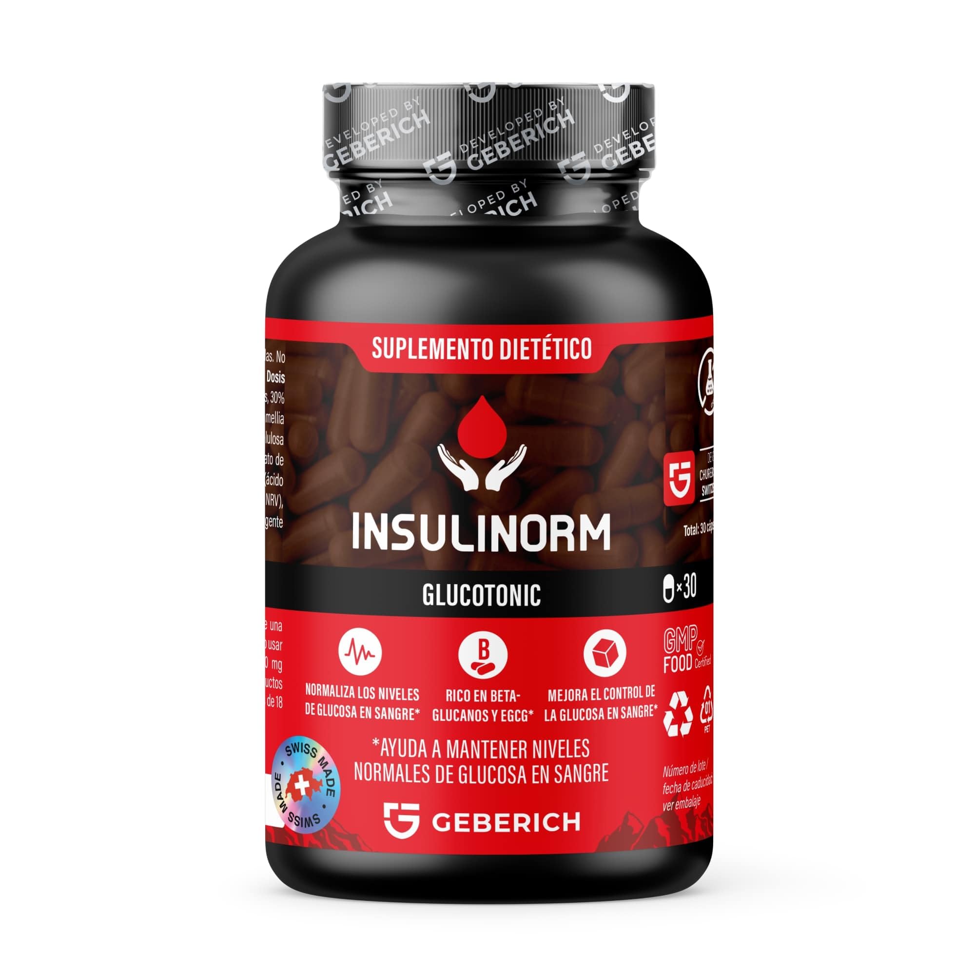 Cápsulas INSULINORM | con Berberina 40 mg, Shiitake 600 mg, Té Verde 400 mg | Mantenimiento de Niveles Normales de Azúcar en Sangre | 30 Cápsulas