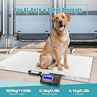 Vista 4 de Báscula para mascotas para perros grandes, escala de ganado de 1100 libras x 0.2 libras para razas grandes, báscula postal de animales