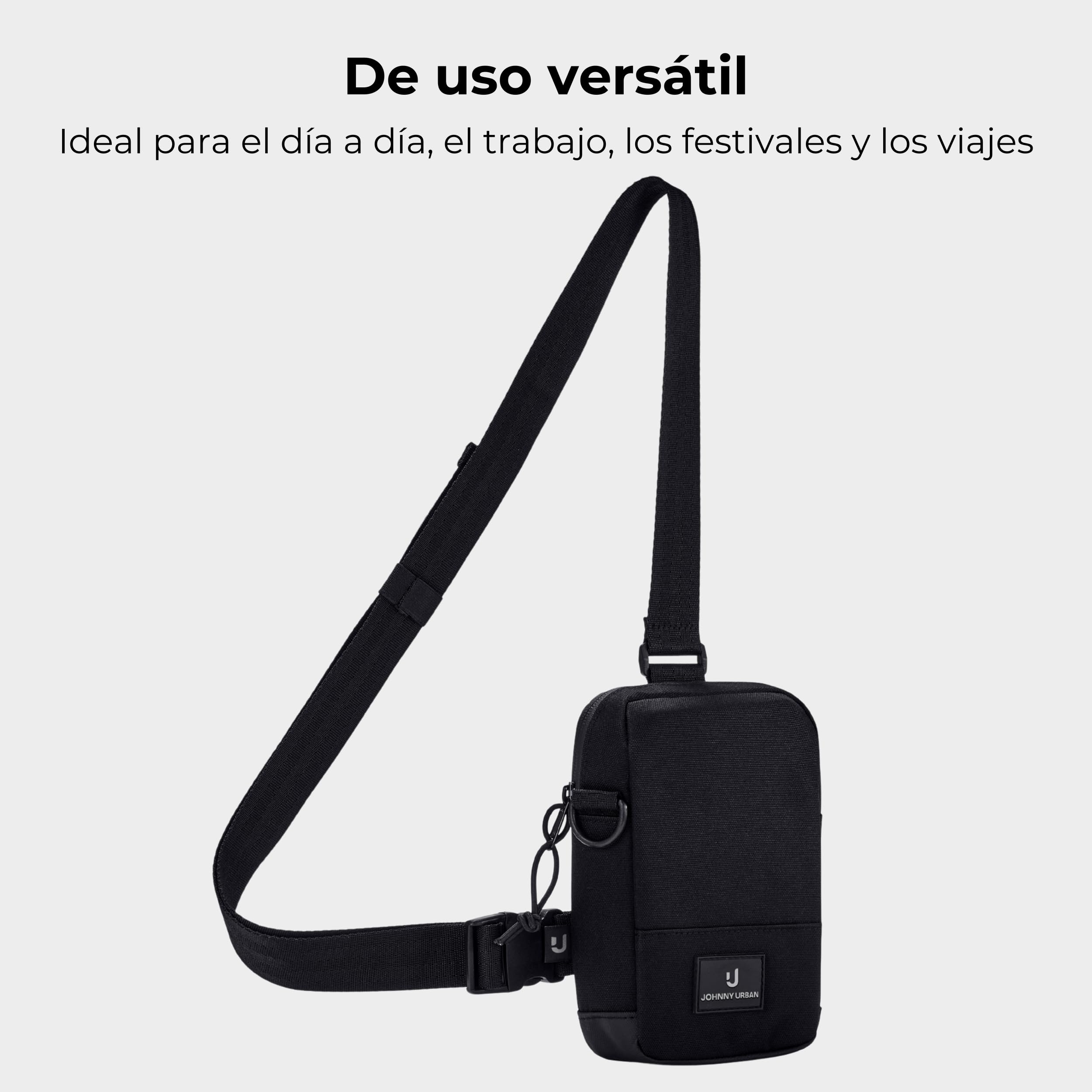 Johnny Urban Sling Bag Señoras Hombres - Arthur - Crossbody Bolso de Pecho para Ocio, Viaje, Senderismo, Festival - Compartimento para Móvil, Llaves, Cartera - Repelente al Agua