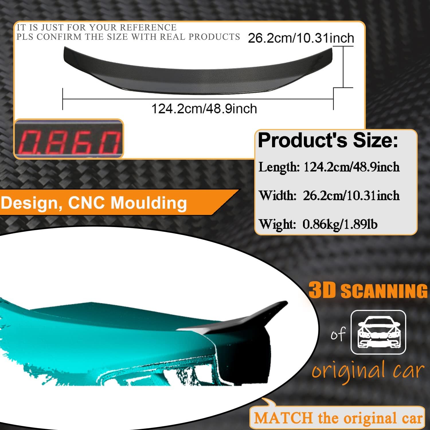 Real Carbon Fiber Rear Trunk Spoiler Fits for BMW 2 Series F22 220i 228i 230i M235i M240i F87 M2 Coupe 2014-2020 Factory Outlet Rear Boot Lid Highkick Tail Wing Lip (C Style)