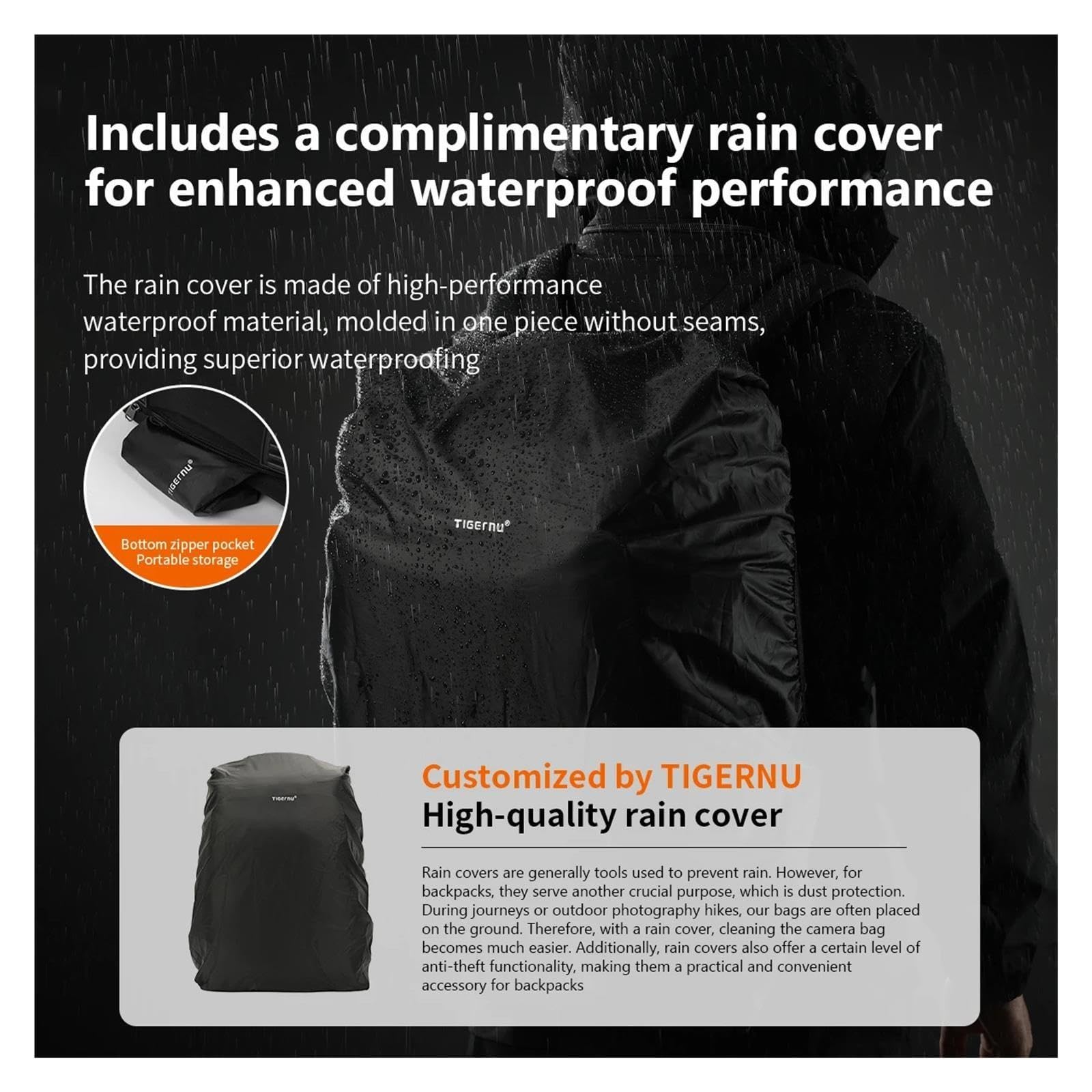 Compatible avec Tigernu, sac à dos étanche for appareil photo