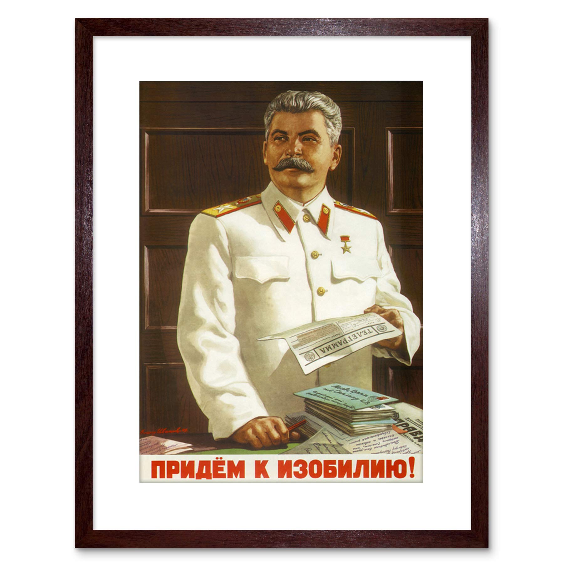 Wee Blue Coo Vintage Ad Political Stalin Soviet USSR Communism Framed Wall Art Print