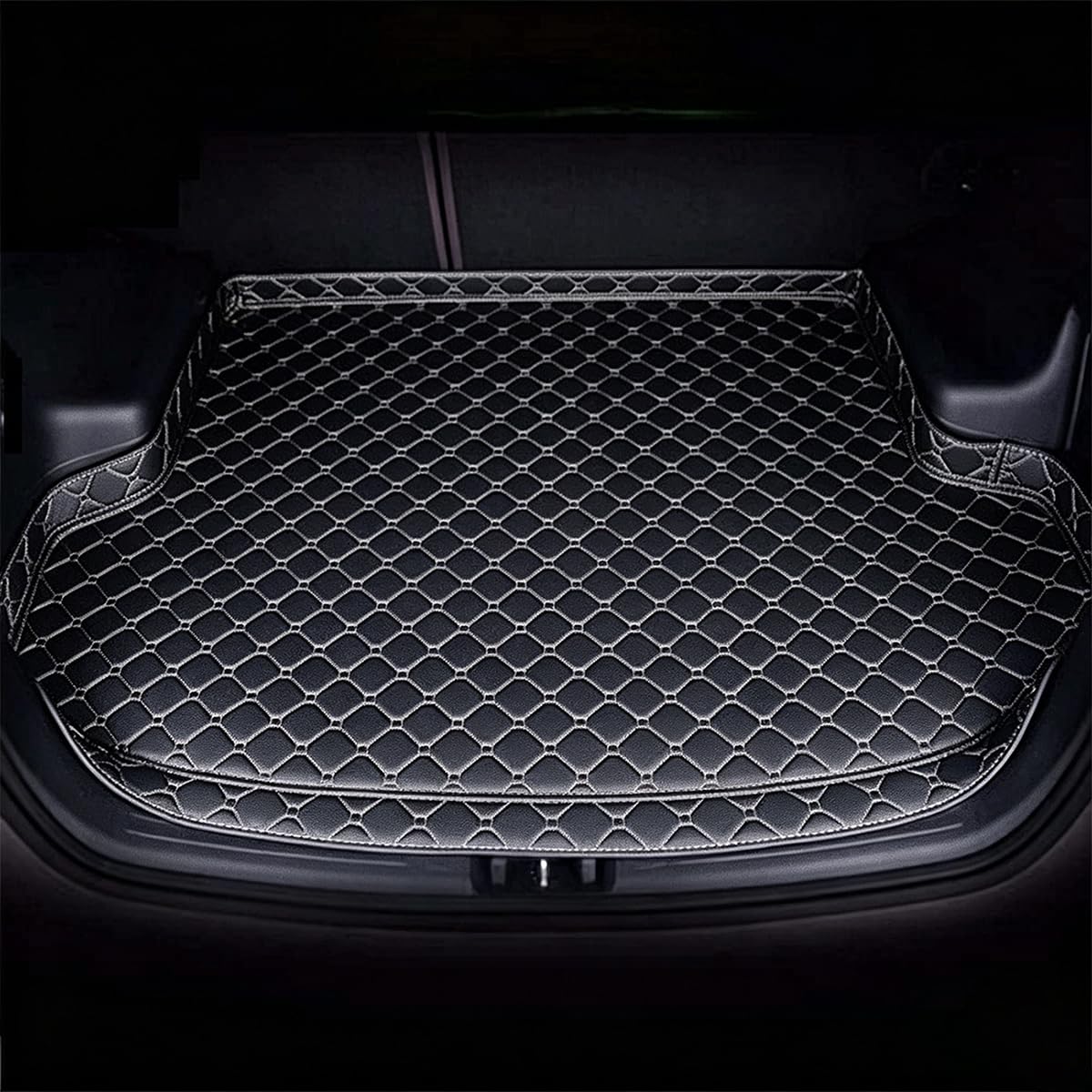 NIKTVEZ Car Leather Boot Liners, for Volkswagen Golf 2014-2020 Sedan Waterproof Boot Mats Cargo Tray Protector Liners Wear-Resistant Protector Pad Interior Accessories,D