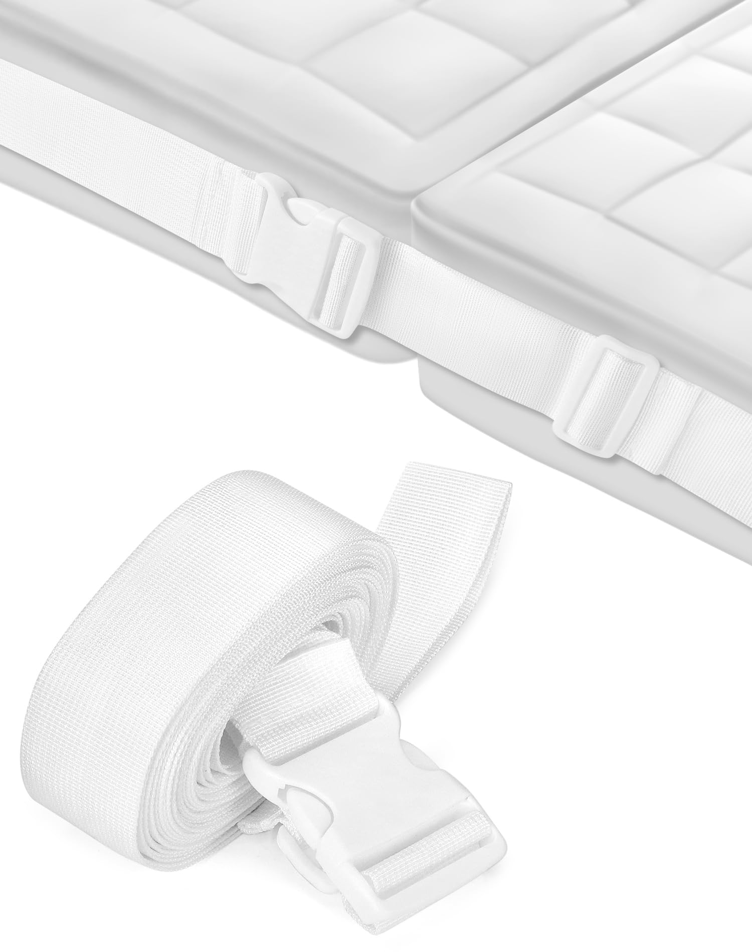 QWORK® 10m bed strap connectors, white, to join two twin beds