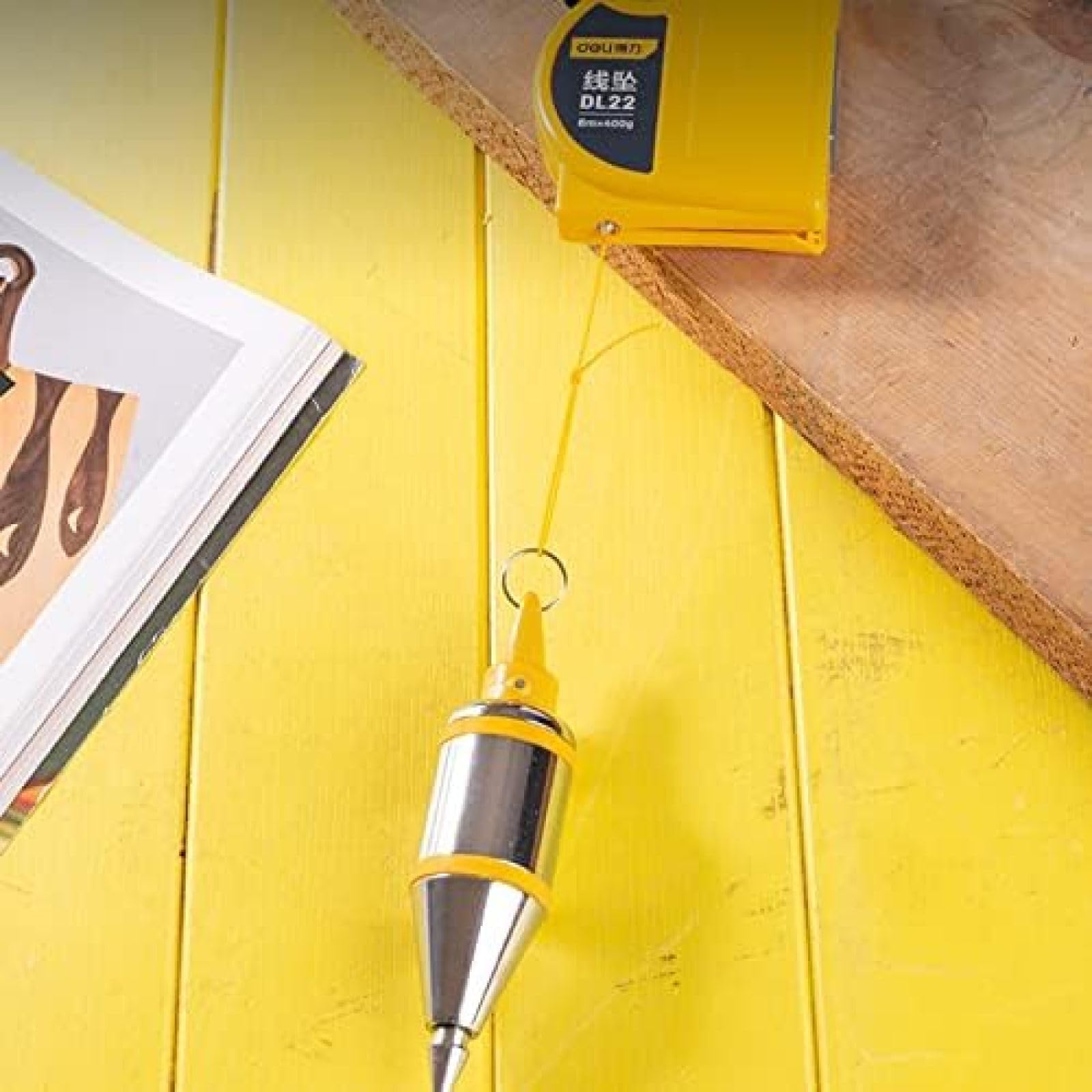 Plumb-Rite magnético de 14 onzas (400 g) con cable de retroceso automático de 6 m, bobina de estabilización rápida, fijador de plomada