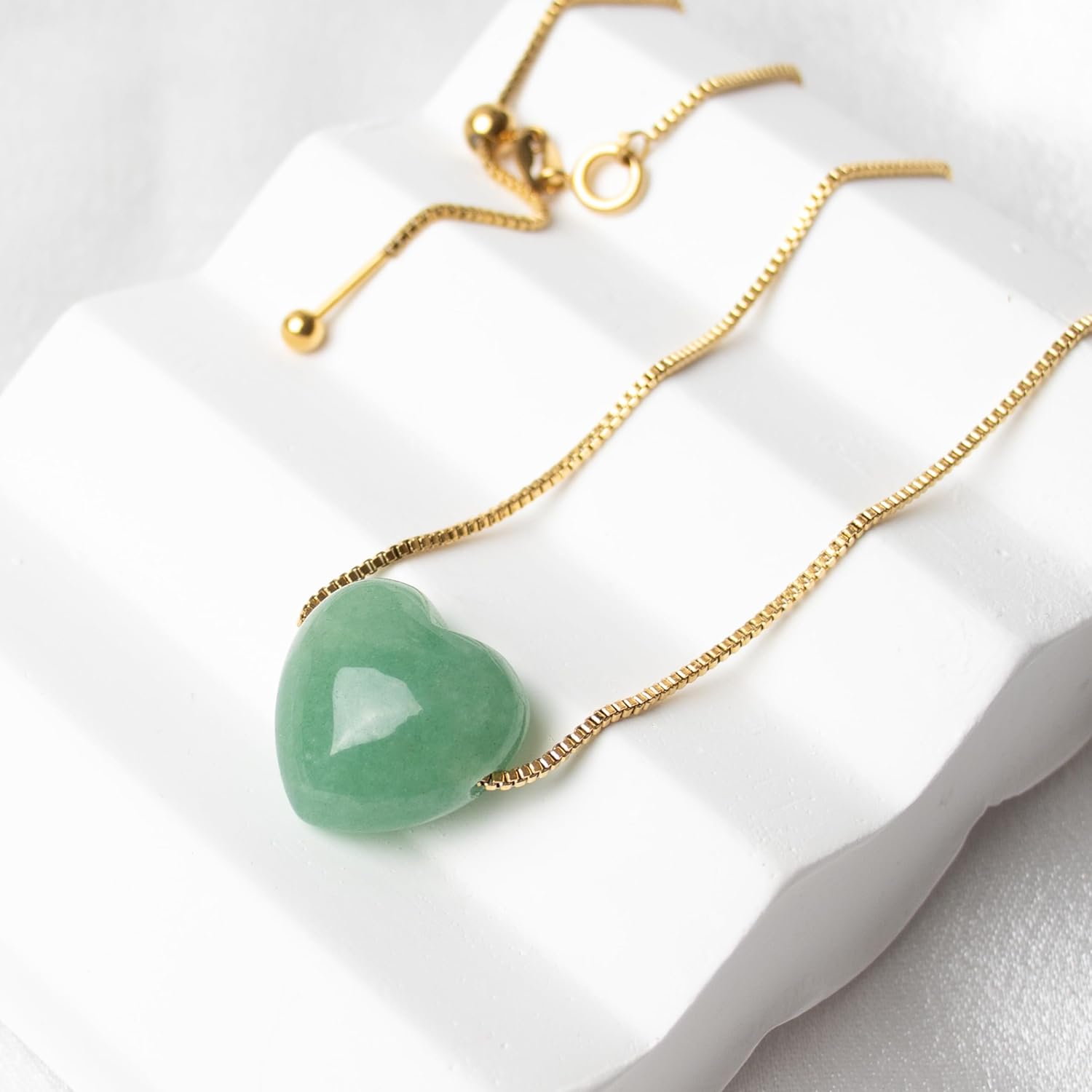 18K Gold Stainless Steel Heart Necklace,Dainty Gemstone Necklace for Women Girls,Crystal Pendant Necklace, Heart Shaped Choker Jewelry for Daughter Mom,Cute Birthday Gift