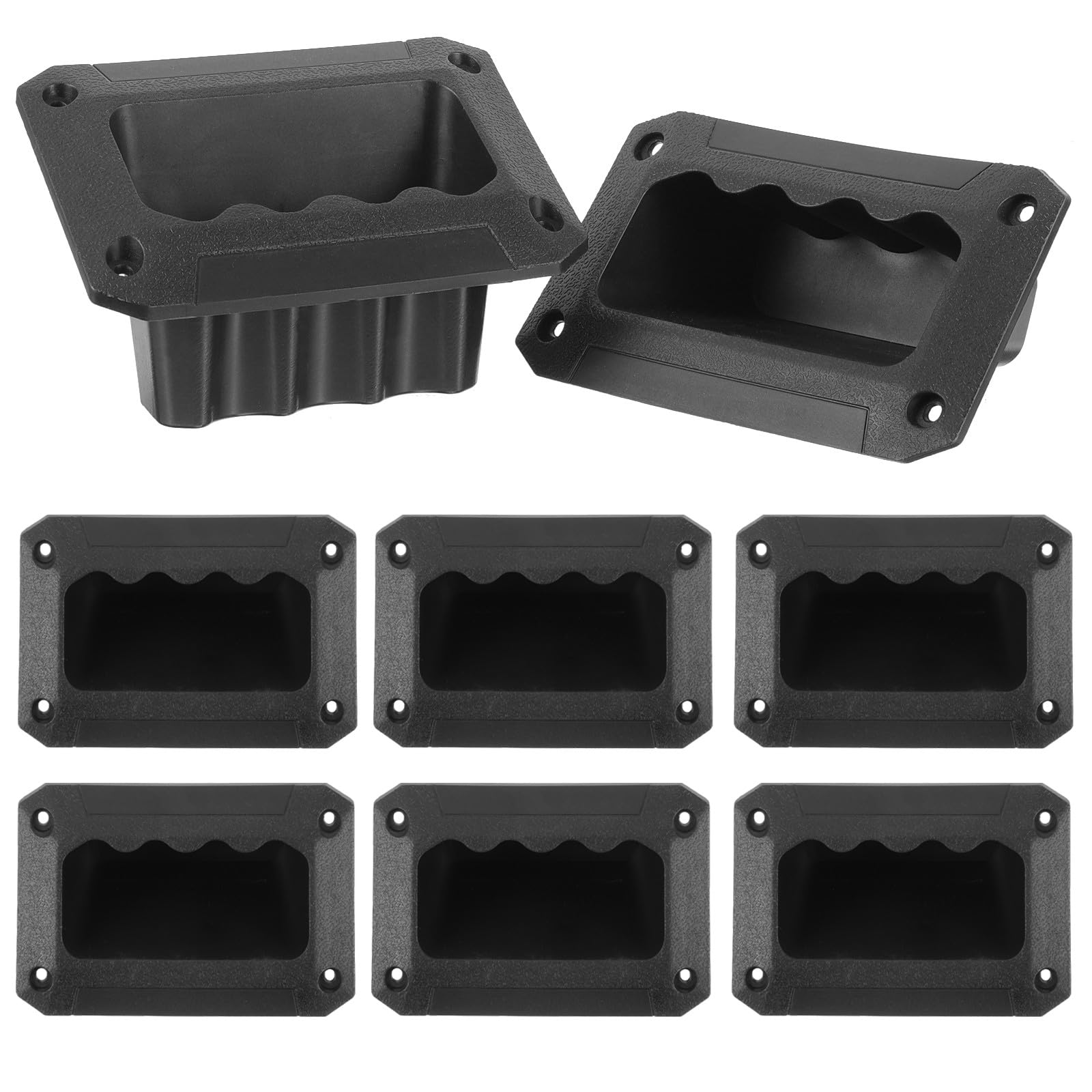 Asas para Altavoz de Plástico Duradero, Juego de 8 Piezas Negras 128x89 Mm, Mango Resistente para Gabinete de Audio, Accesorio de Transporte para Amplificadores y Altavoces