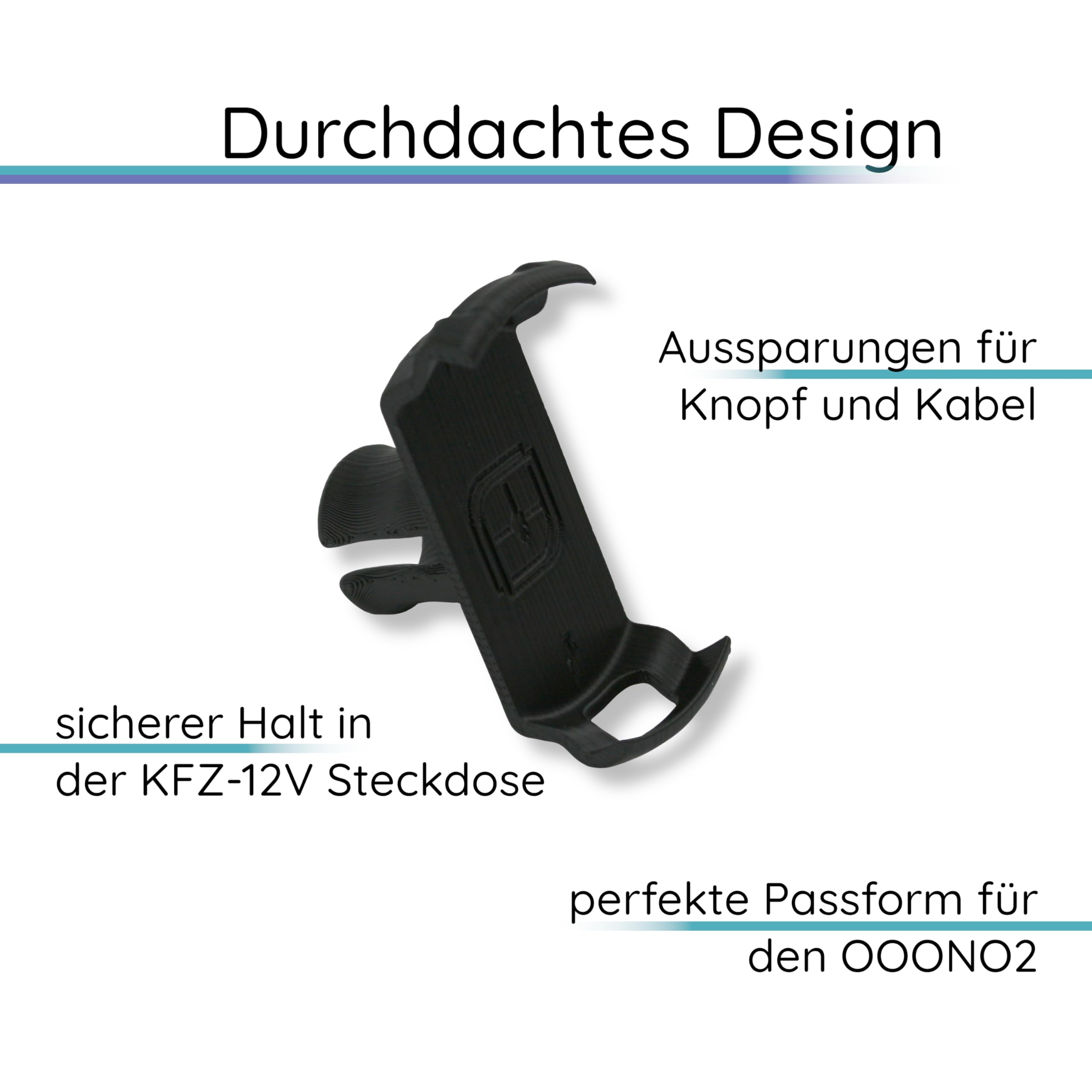 Zigarettenanzünder Halterung passend für OOONO CO-Driver NO2 KFZ 12V Steckdose Armaturenbrett Mittelkonsole Blitzerwarner Zubehör
