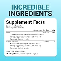 Vista 7 de Dr. Berg Sea Kelp Yodo mejorado - 200 mcg de yodo premium - Mezcla de algas marinas incluye algas azul-verdes Klamath y algas marinas - 90 cápsulas