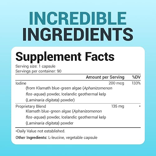 Miniatura 7 de Dr. Berg Sea Kelp Enhanced - Suplemento antioxidante natural y yodo con algas marinas orgánicas y algas azul-verdes - Soporte para el sistema