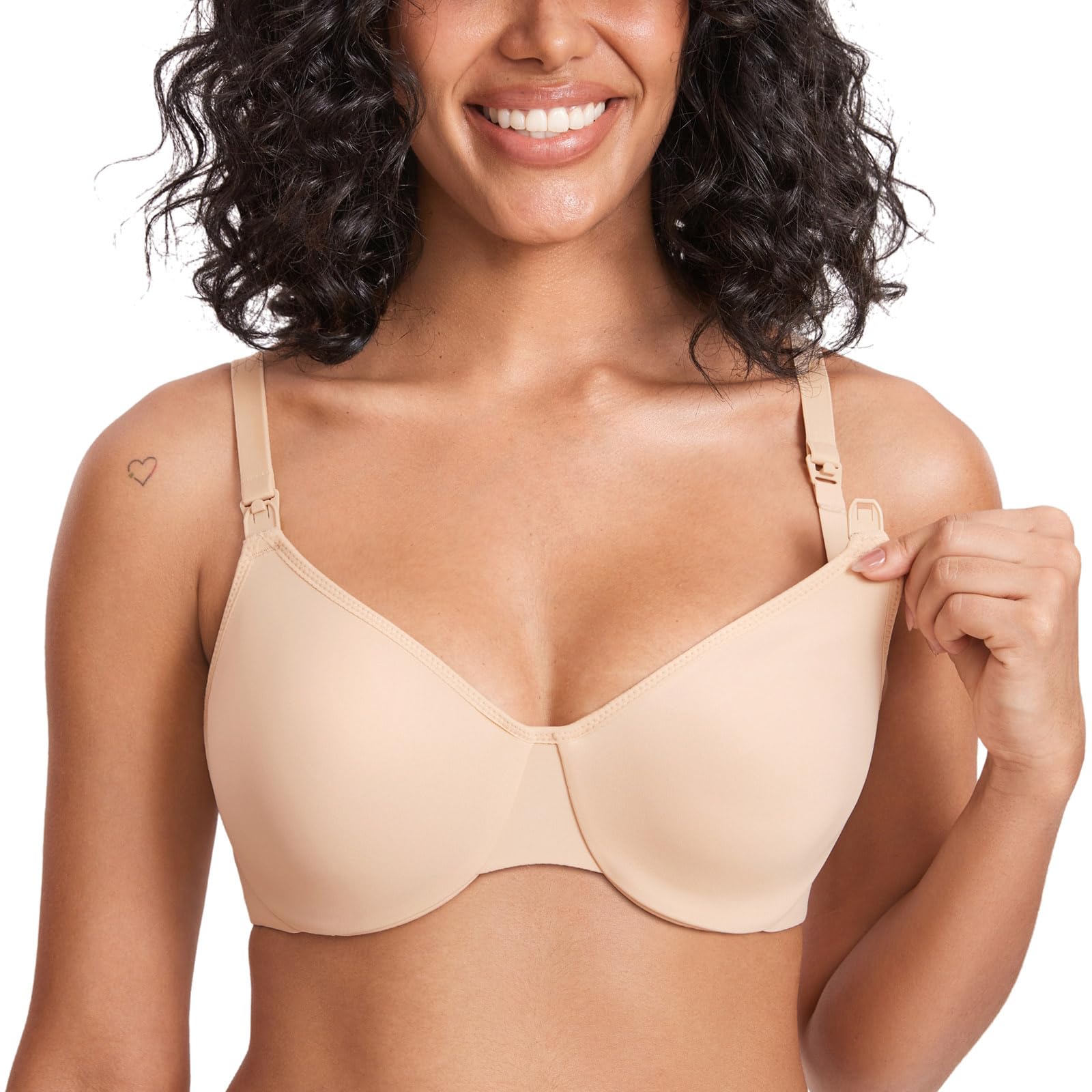 Gratlin Women's Underwire Nursing Bras Minimizer Maternity Bra Support Coverage Breastfeeding Bralette