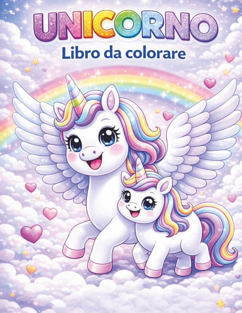 Unicorno Libro da Colorare: per Bambini 3-6 Anni: 50 Disegni Facili e Dolci con Arcobaleni, Cuori, Stelle e Unicorni Magici (Impariamo Colorando)
